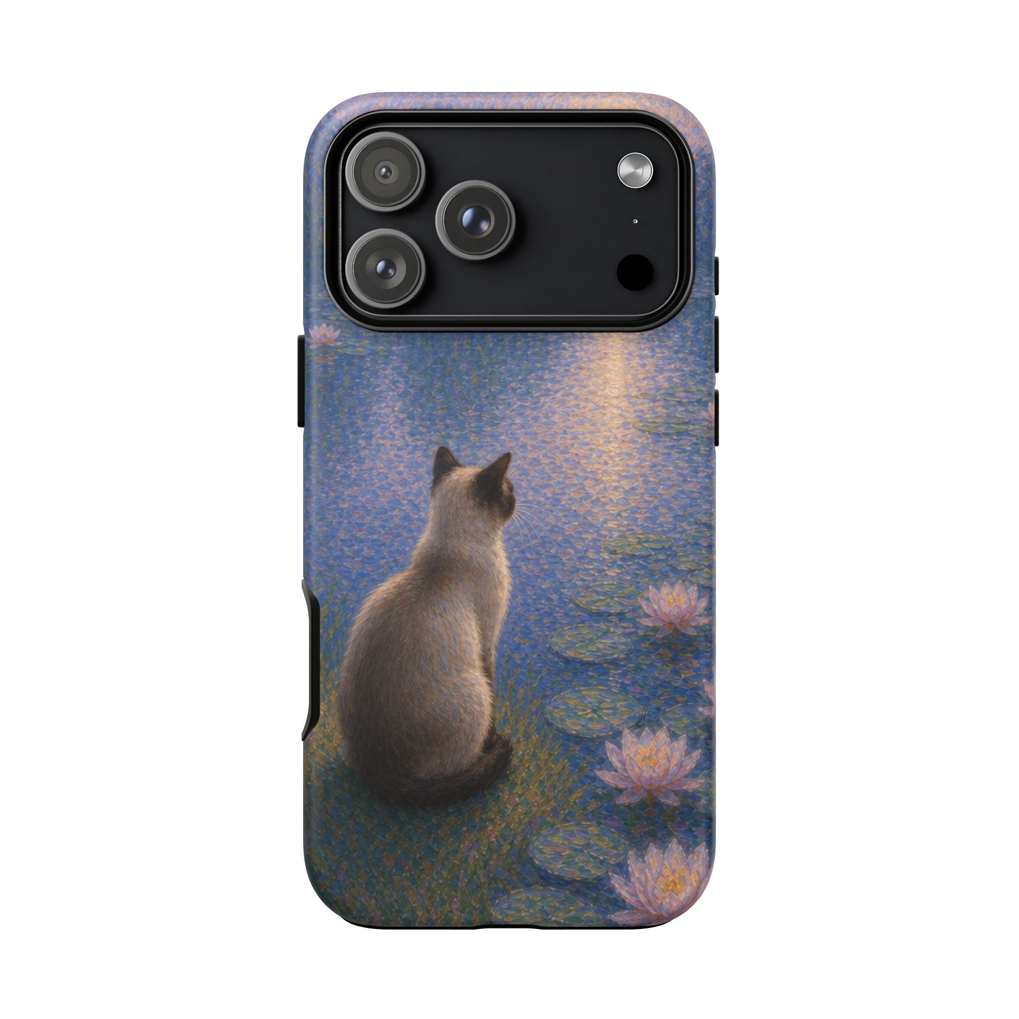 Cat Moonlight Phone Case — Serene Siamese by Lily Pond