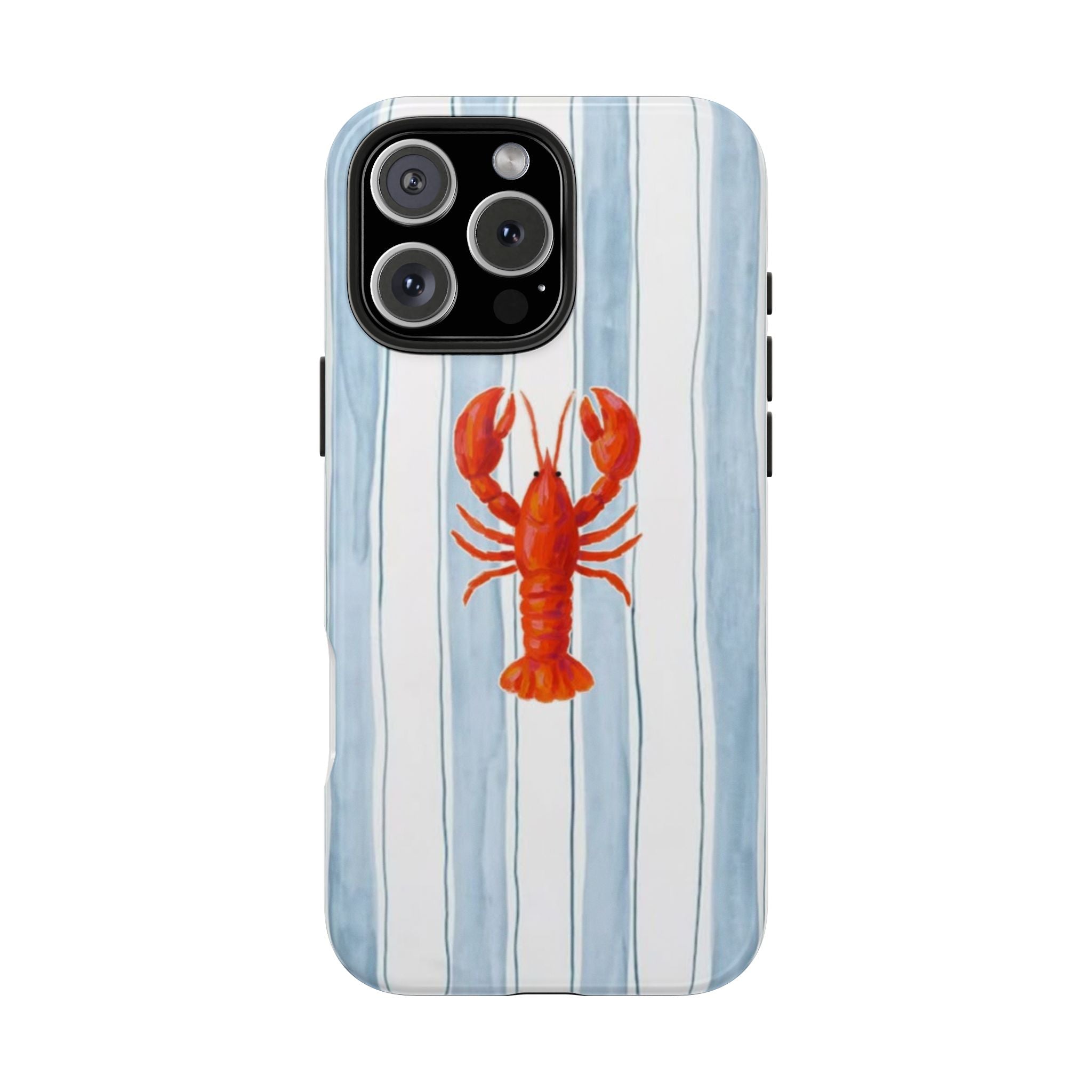 Lobster Stripe Tough Phone Case — Coastal Nautical Protective Cover