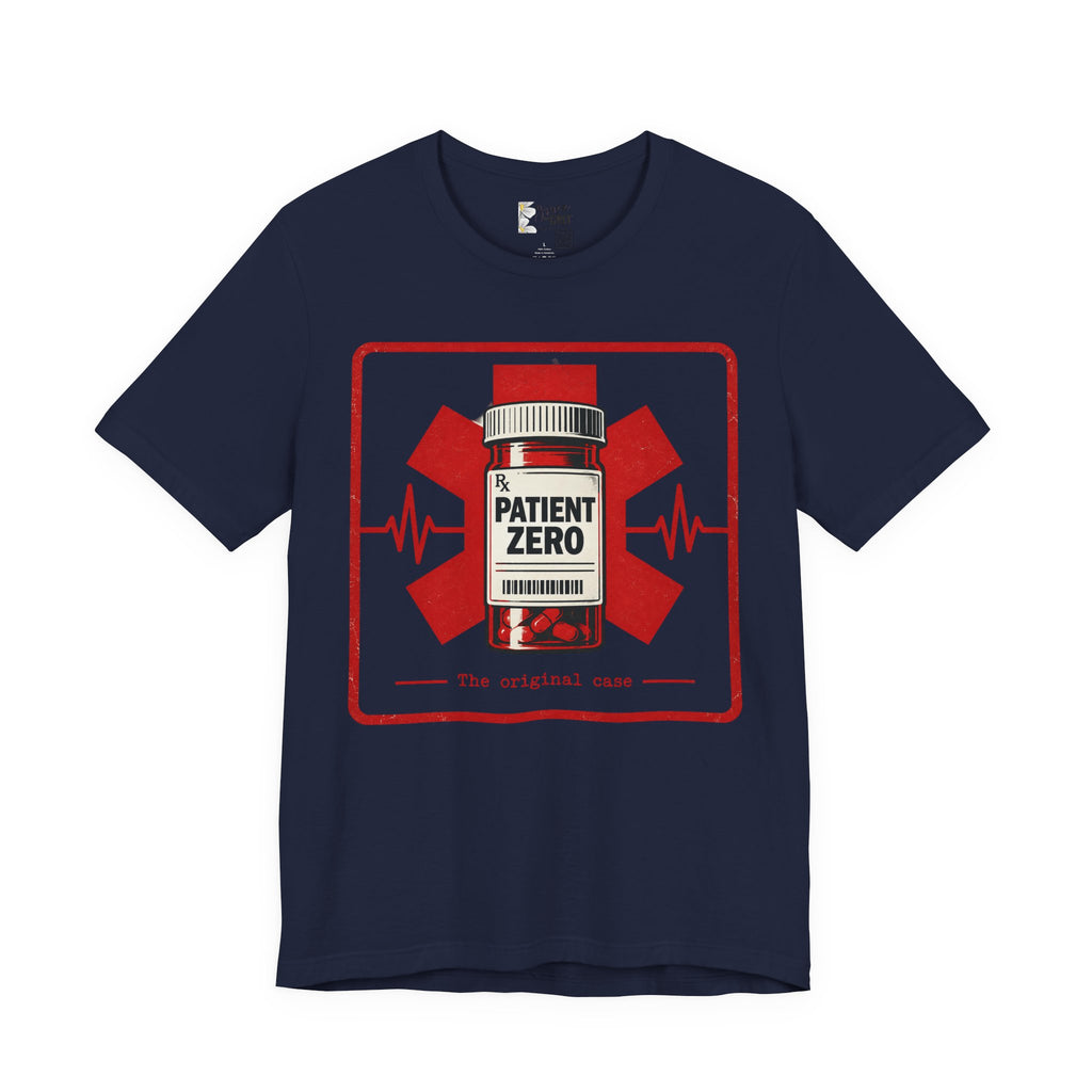 Patient Zero Tee – Medical Biohazard Pill Bottle Graphic T-Shirt