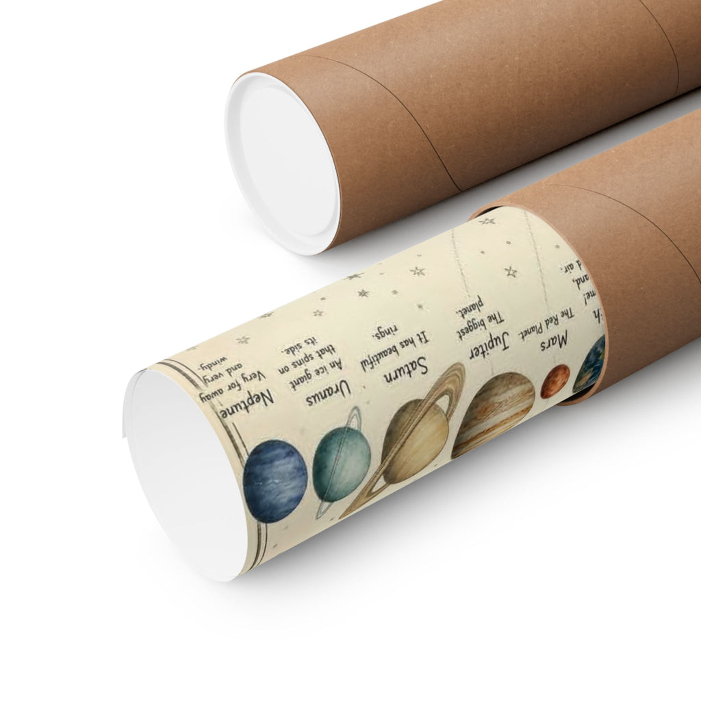 Solar System Poster — Vintage Educational Matte Vertical Wall Art