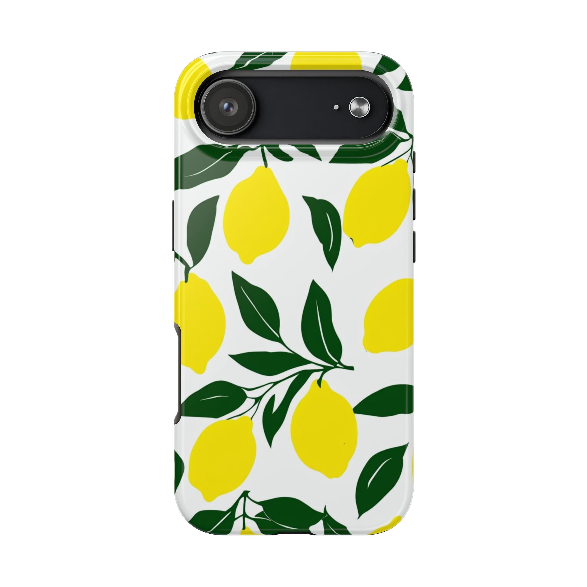 Lemon Pattern Tough Phone Case — Bright Citrus Protective Phone Cover