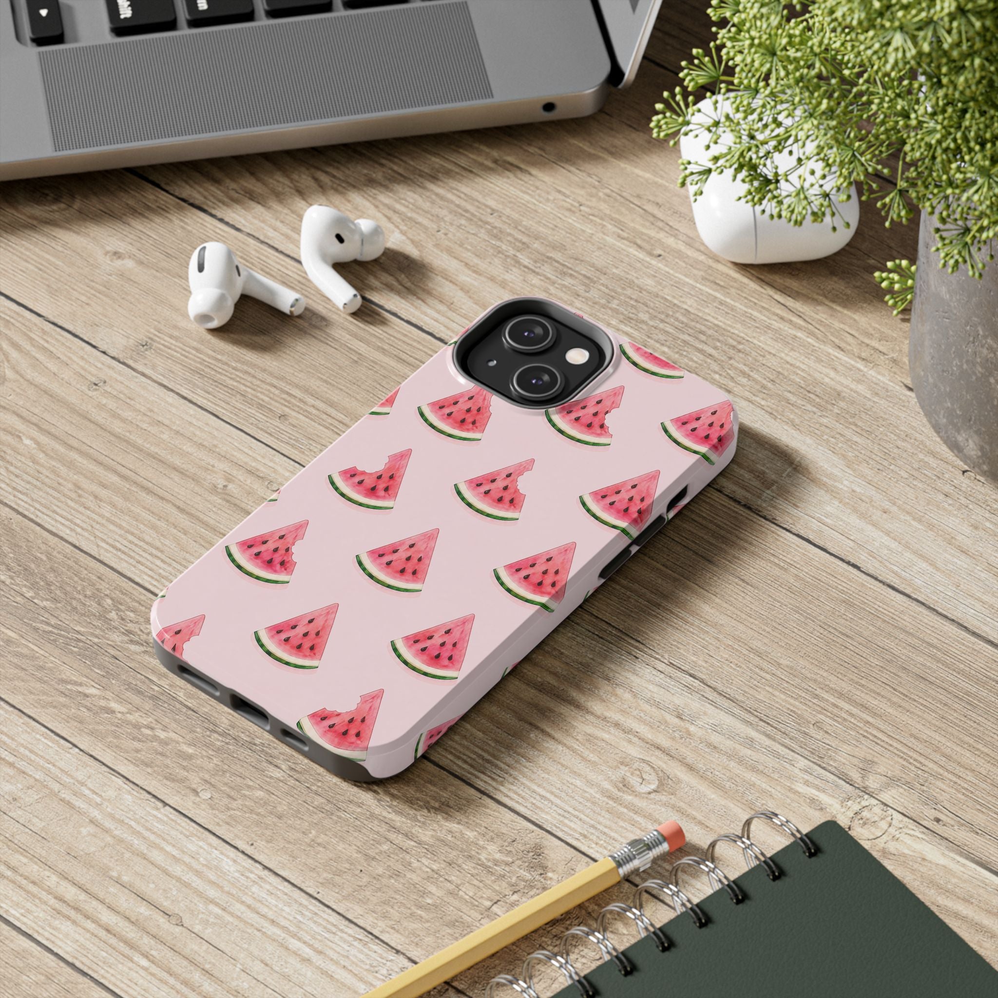Watermelon Slice Tough Phone Case — Pink Fruit Pattern, Summer Phone Cover