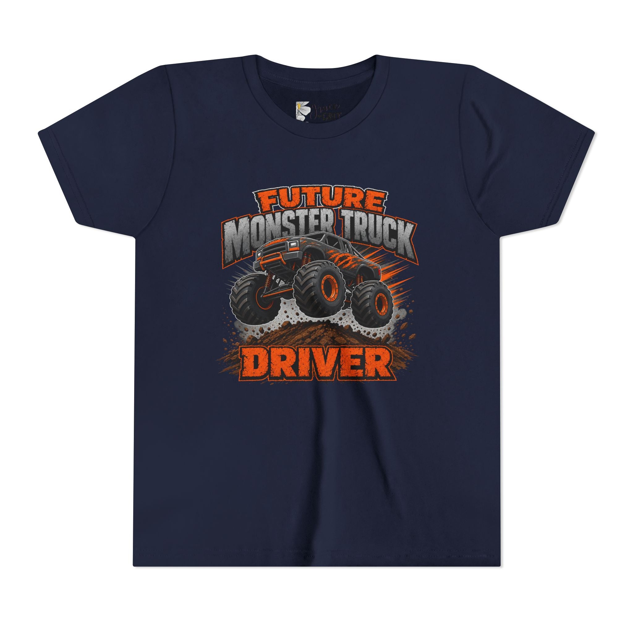 Future Monster Truck Driver Youth Tee — Kids Graphic Truck Shirt for Little Fans