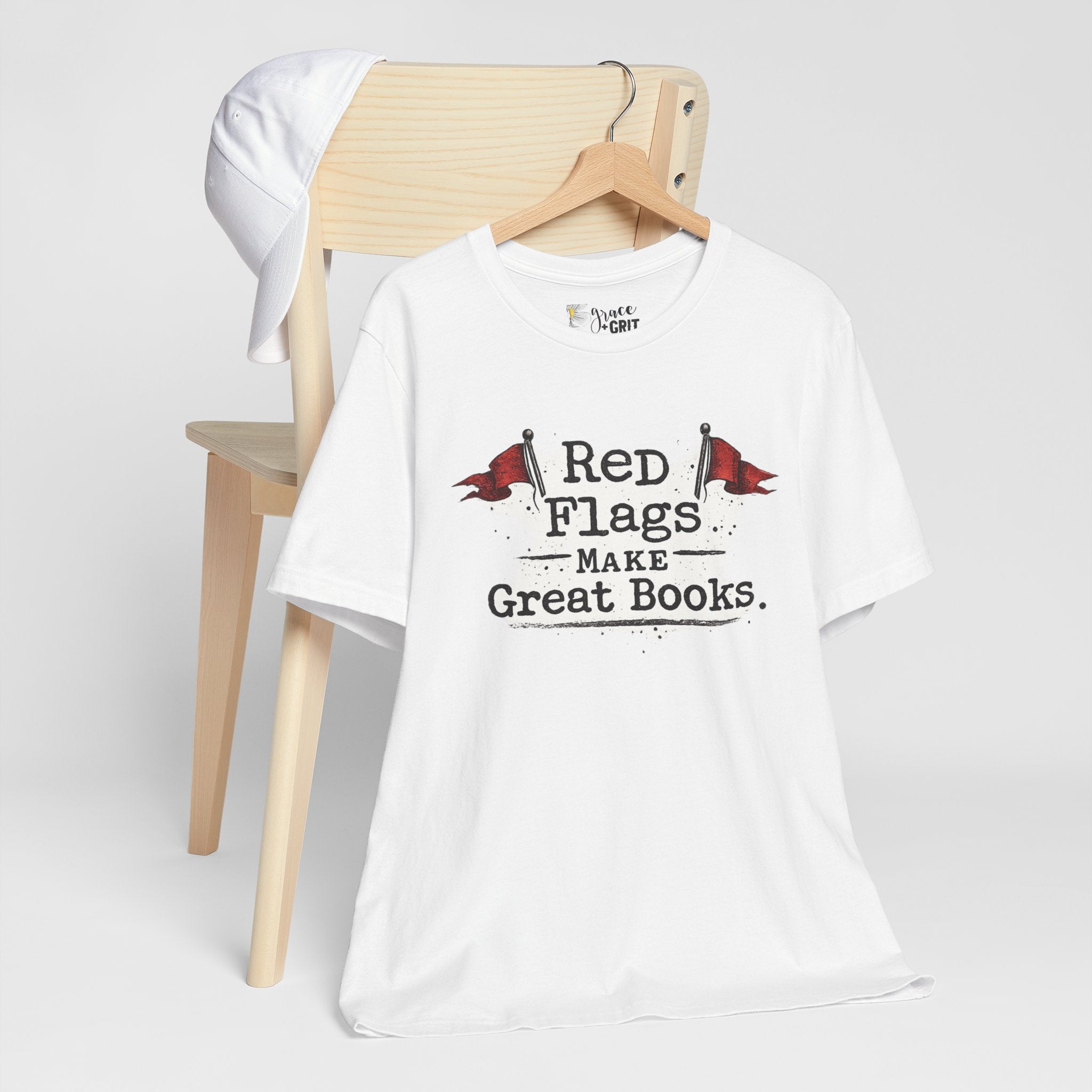 T-Shirt — "Red Flags Make Great Books" Literary Humor Tee