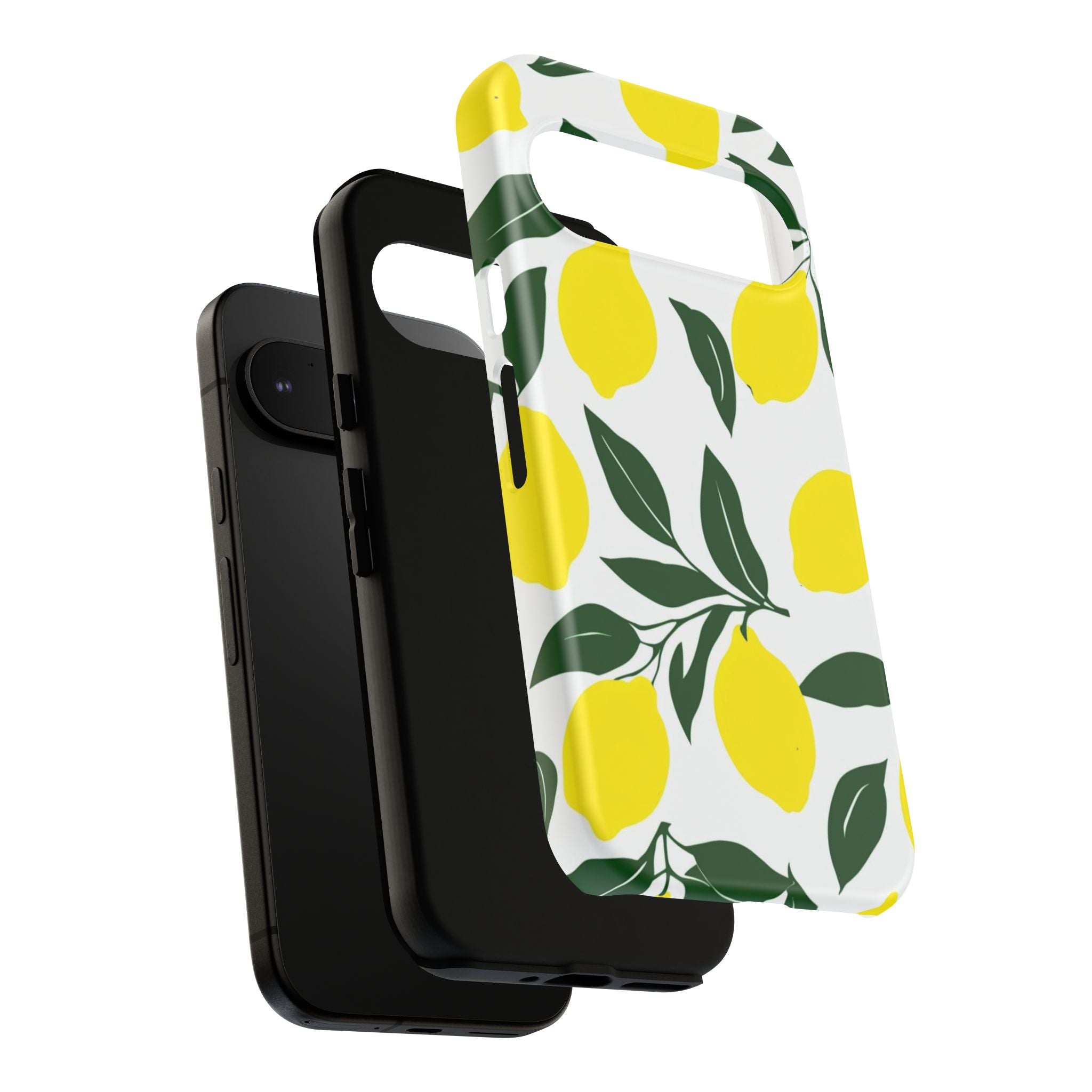 Lemon Pattern Tough Phone Case — Bright Citrus Protective Cover
