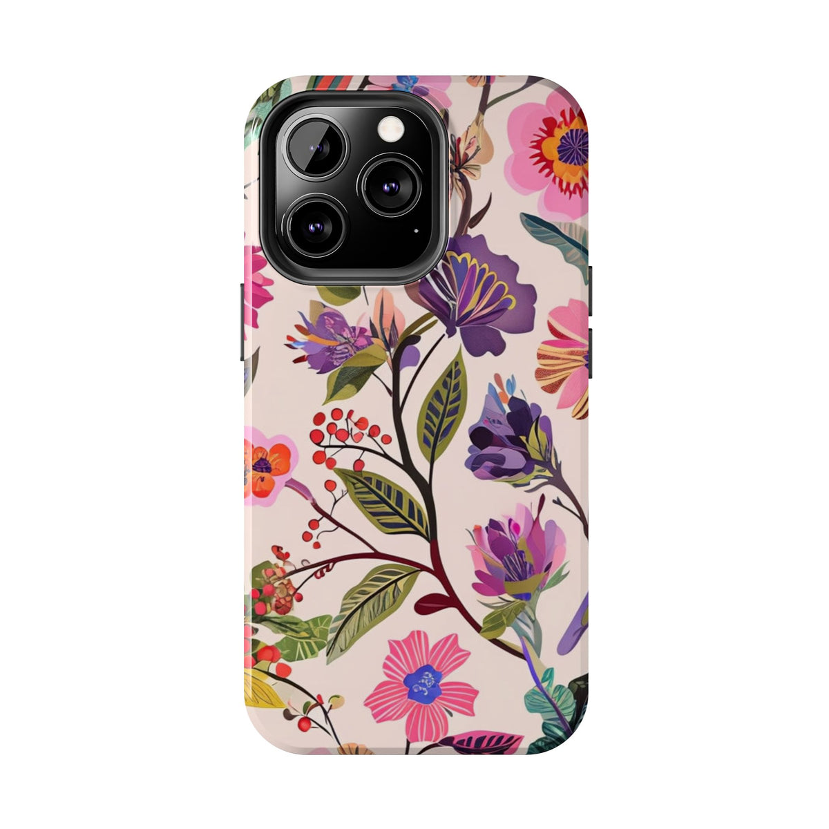 Floral Tough Phone Case – Colorful Botanical Flower Design