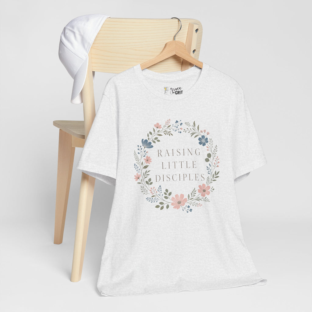 T-Shirt — "Raising Little Disciples" Floral Kids Ministry Tee