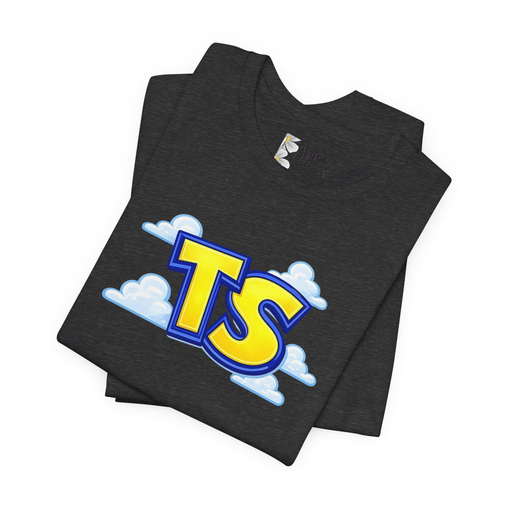 TS Cloud Logo T-Shirt — Playful Retro Graphic Tee