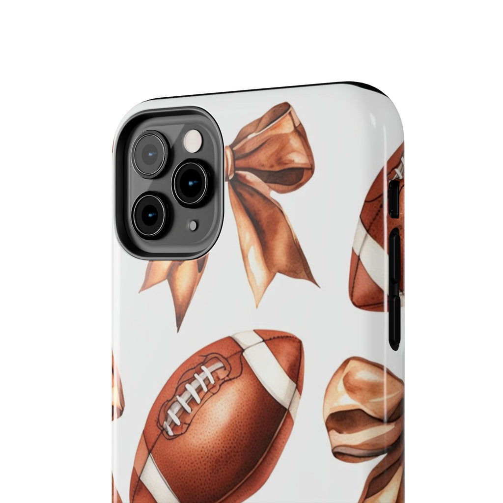 Tough Phone Case – Football & Bow Pattern