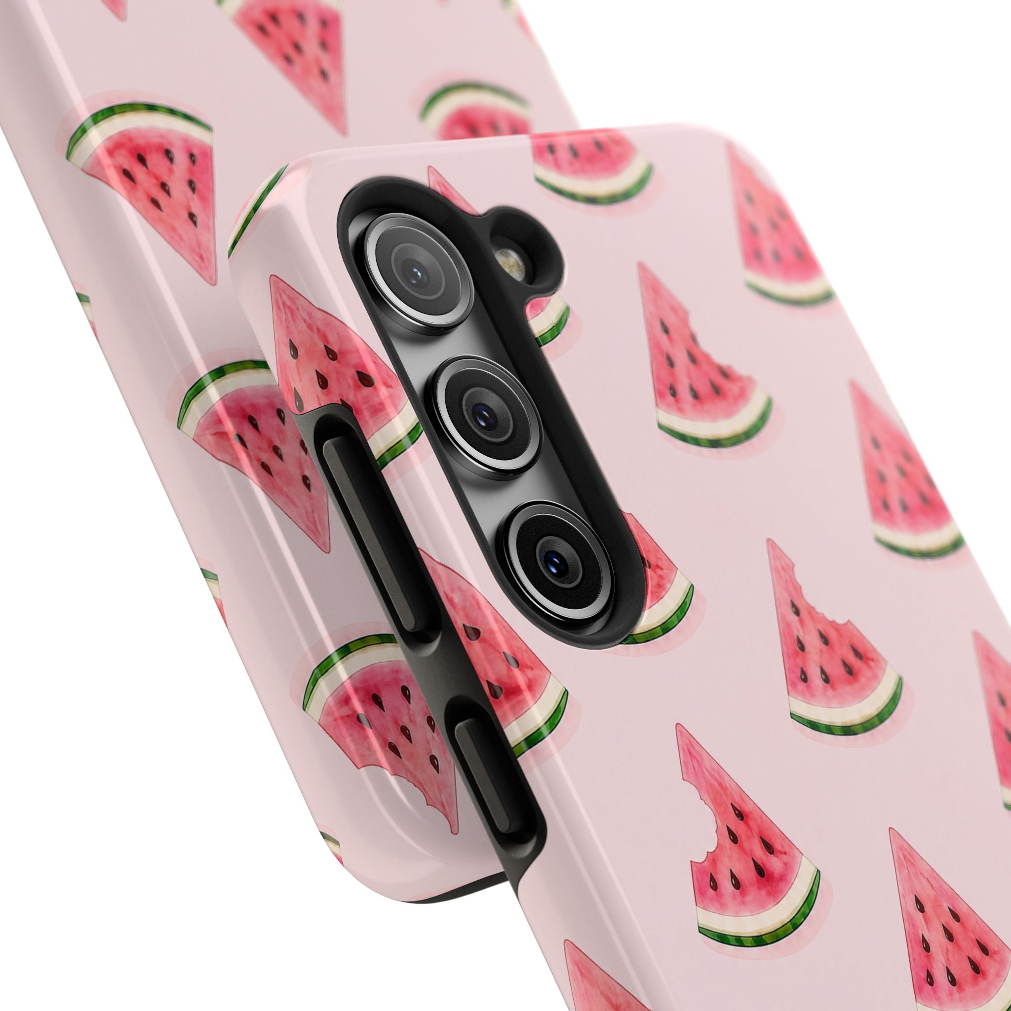 Watermelon Slice Tough Phone Case — Pink Fruit Pattern, Summer Phone Cover