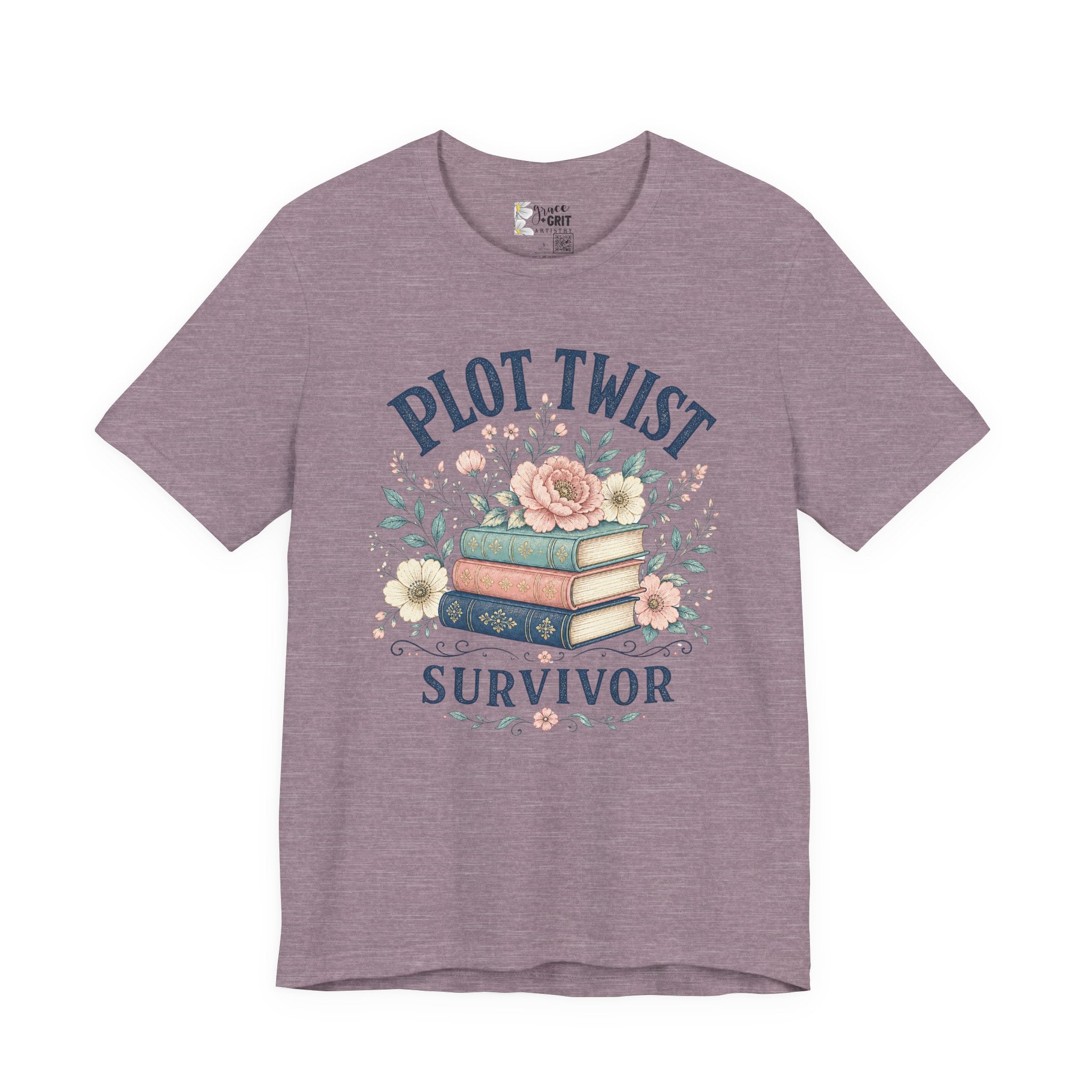 Plot Twist Survivor Tee — Floral Books Graphic T-Shirt for Book Lovers