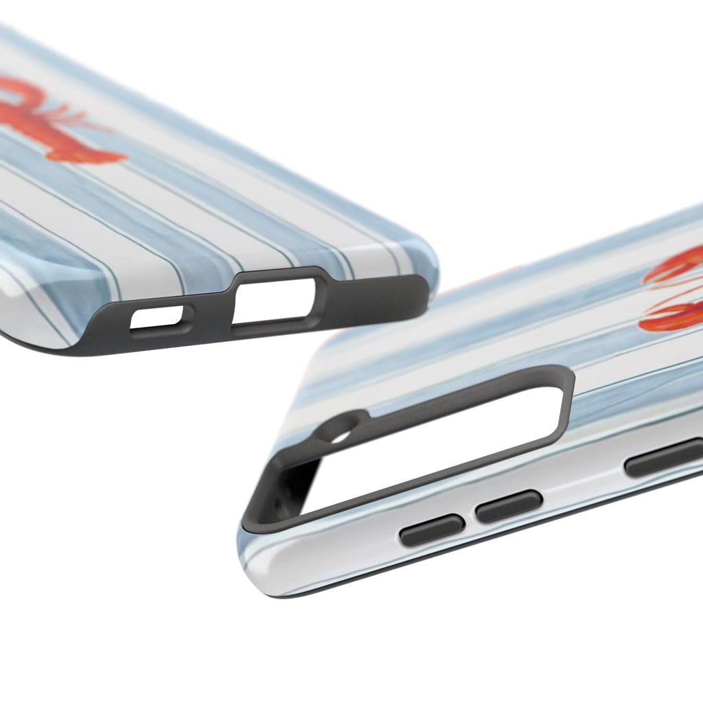 Lobster Stripe Tough Phone Case — Coastal Nautical Protective Cover