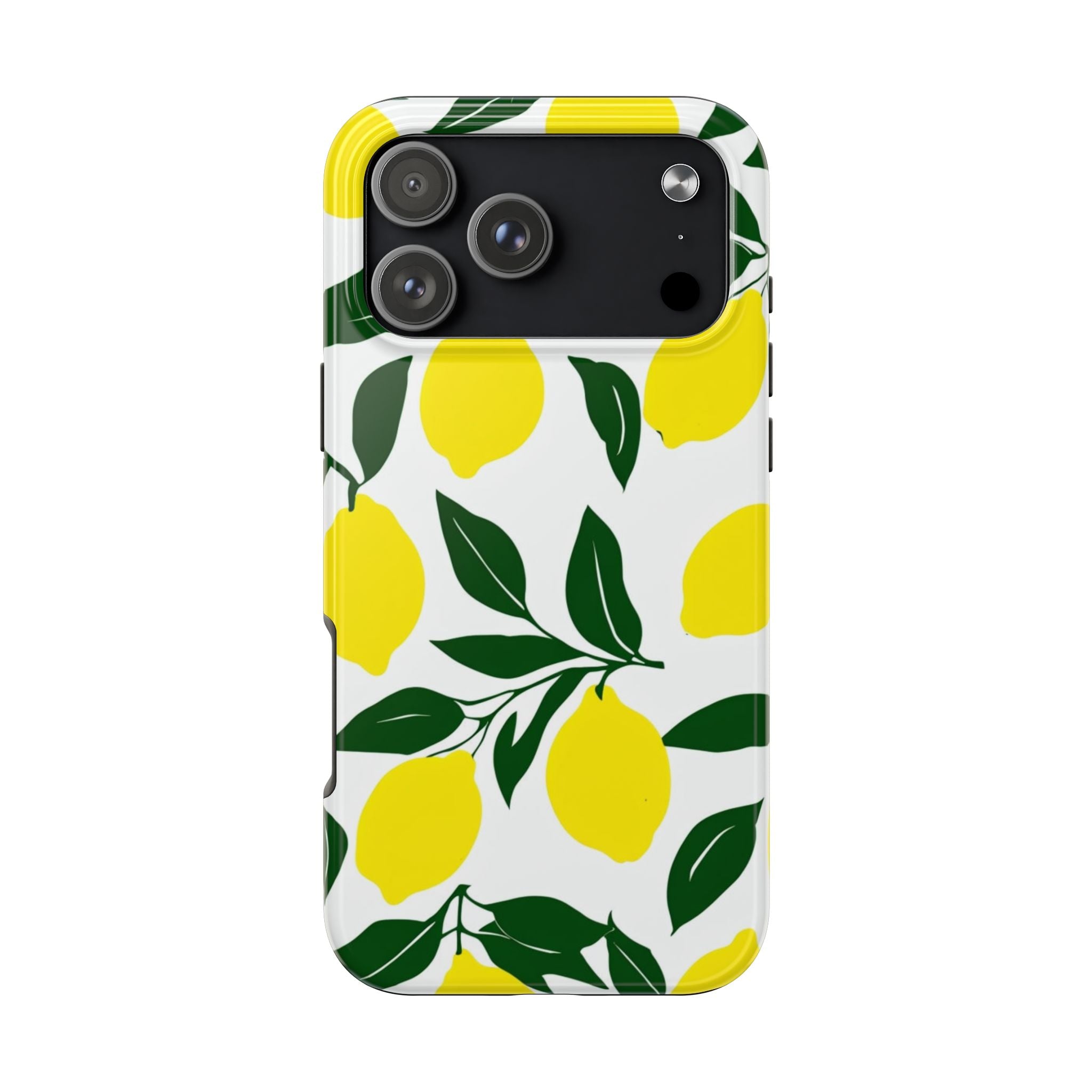 Lemon Pattern Tough Phone Case — Bright Citrus Protective Phone Cover