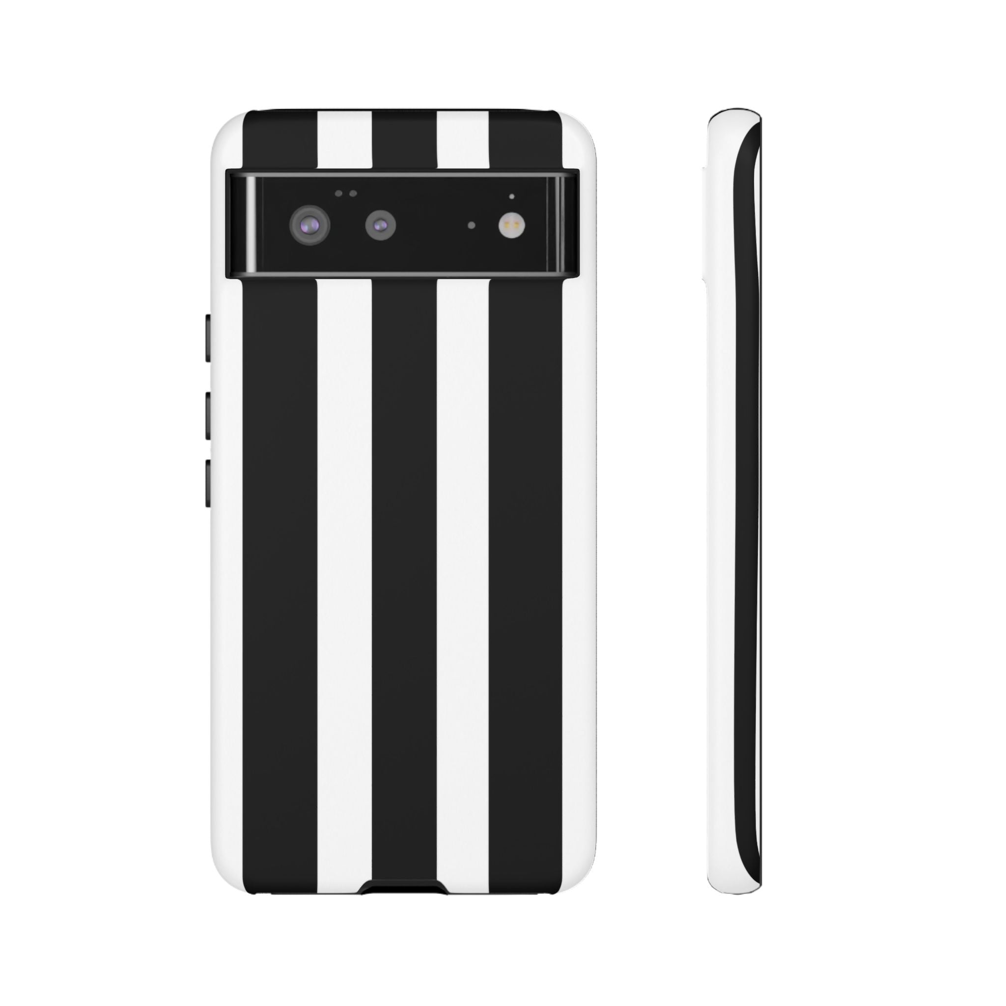 Black & White Vertical Stripe Phone Case — Tough Protective iPhone Cover