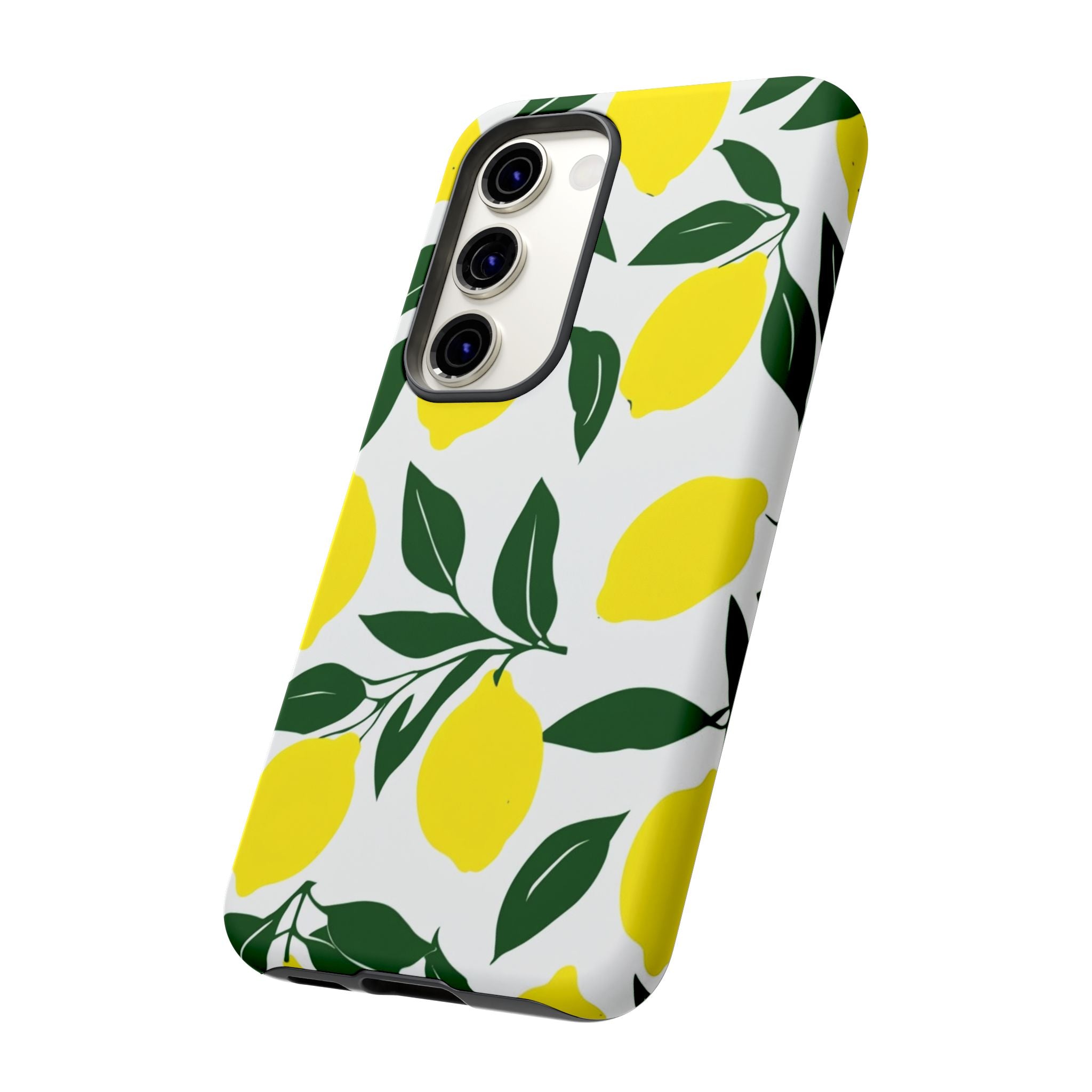 Lemon Pattern Tough Phone Case — Bright Citrus Protective Cover