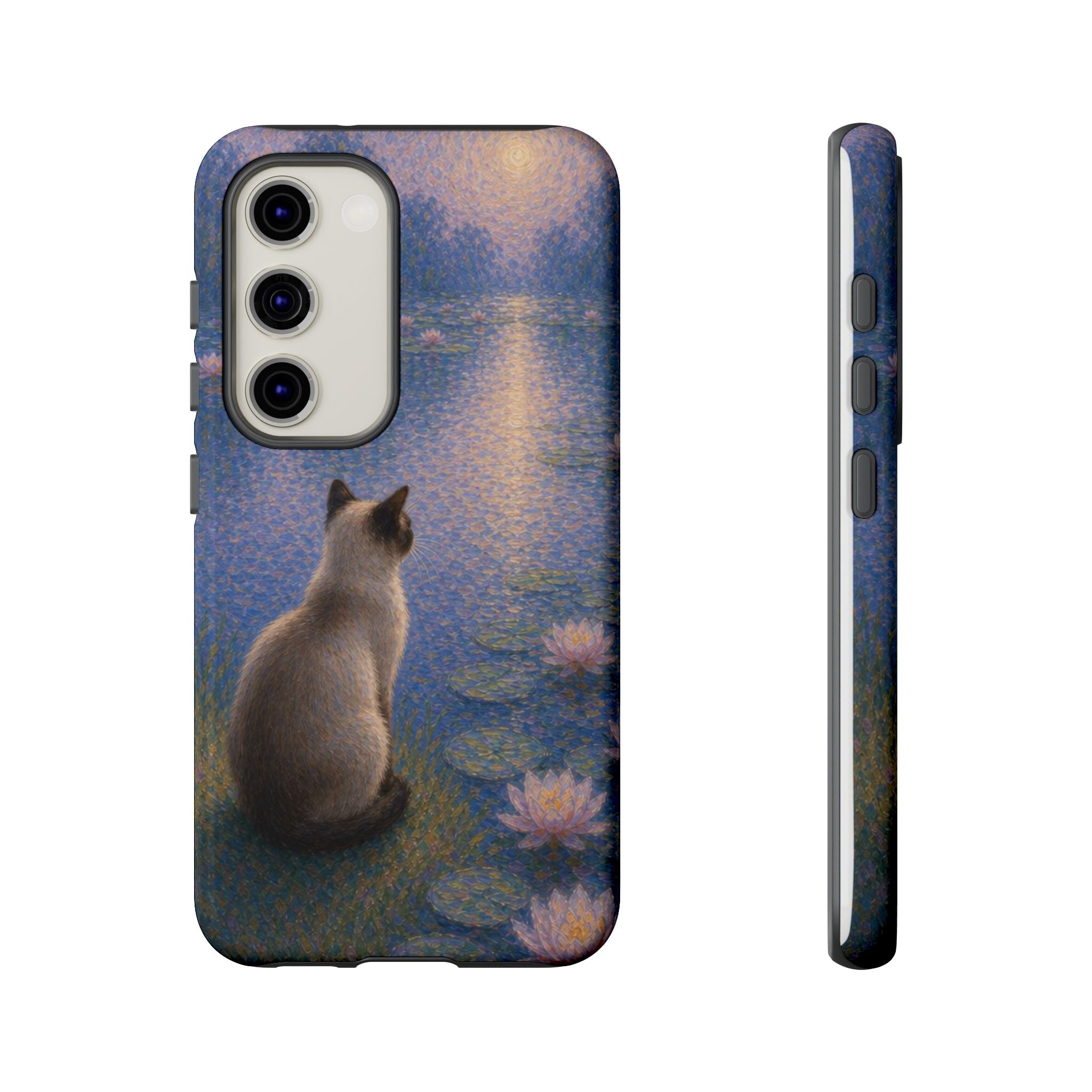 Cat Moonlight Phone Case — Serene Siamese by Lily Pond