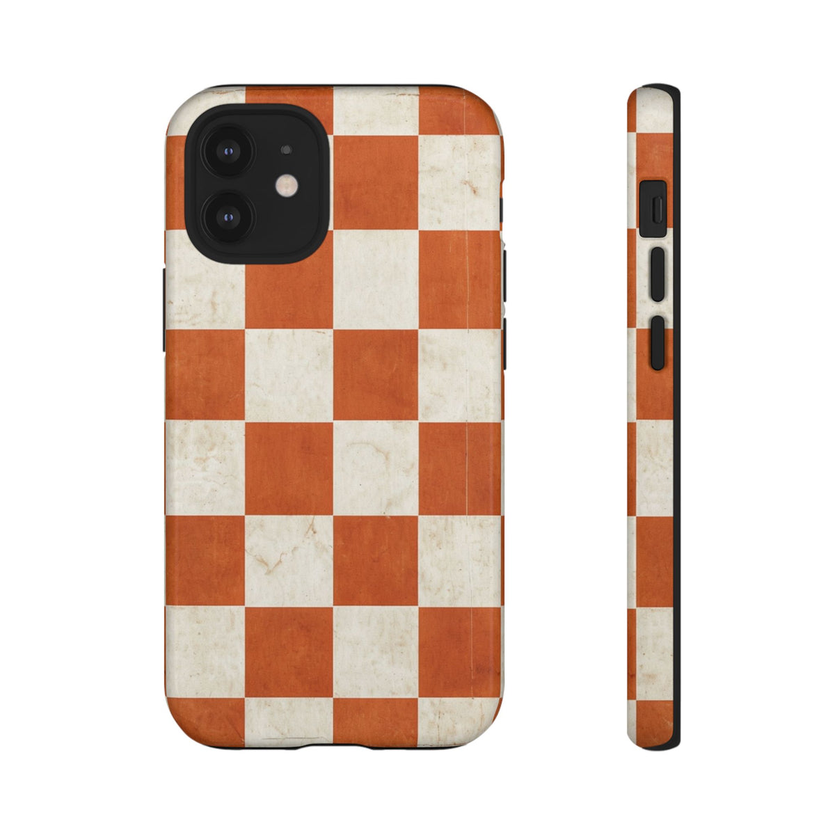 Vintage Orange Checkerboard Tough Phone Case
