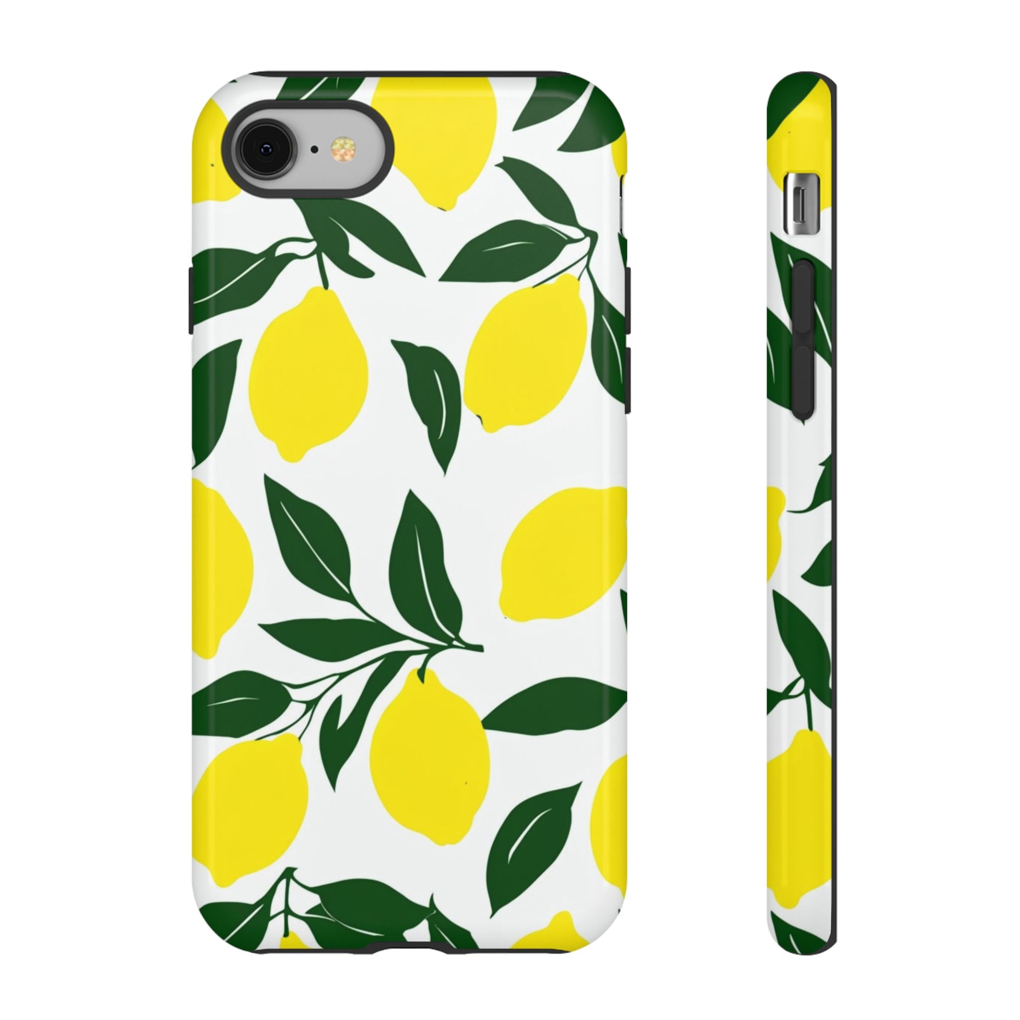 Lemon Pattern Tough Phone Case — Bright Citrus Protective Cover