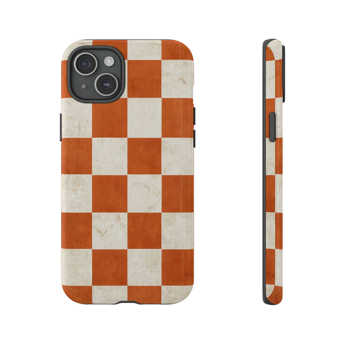 Vintage Orange Checkerboard Tough Phone Case