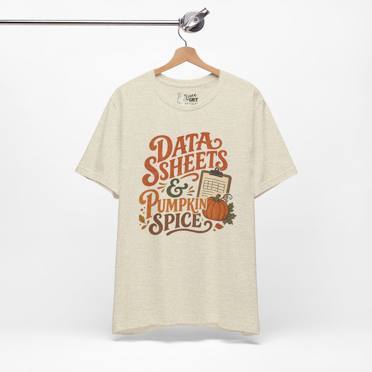 Tee — "Data Sheets & Pumpkin Spice" Fall Graphic Tee for Data Lovers