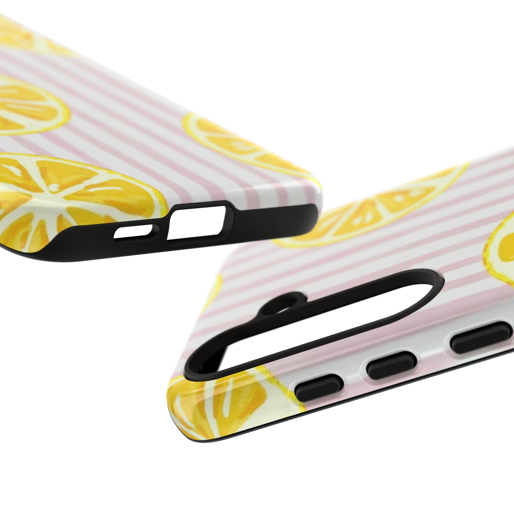 Lemon Slices Tough Case — Cute Pink Stripe Phone Cover