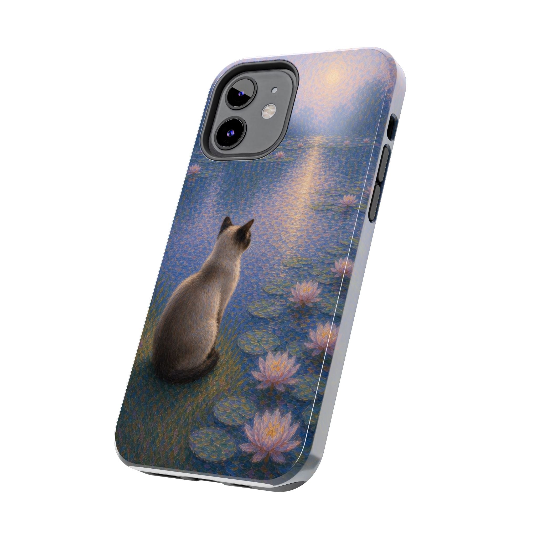 Siamese Cat by Moonlight Tough Phone Case – Waterlily Dream Protective Cover