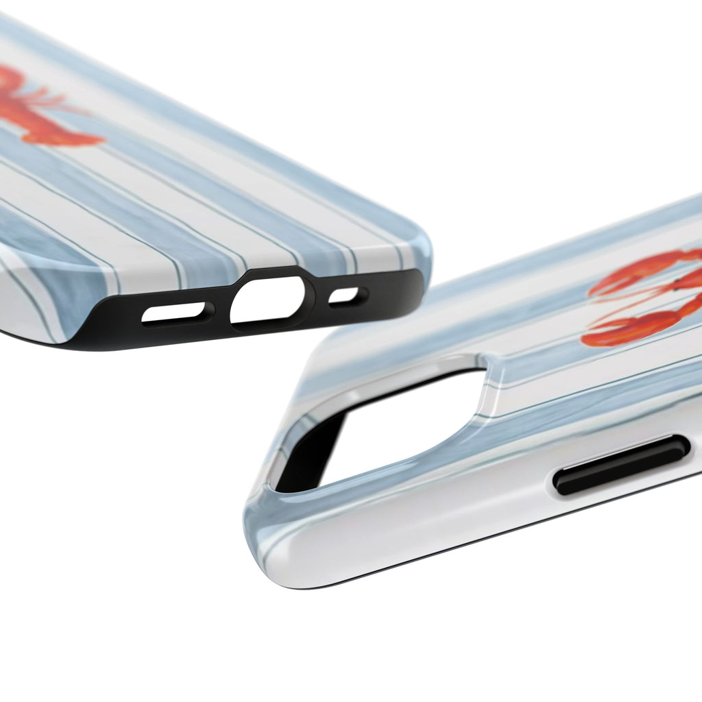 Lobster Stripe Tough Phone Case — Coastal Nautical Protective Cover