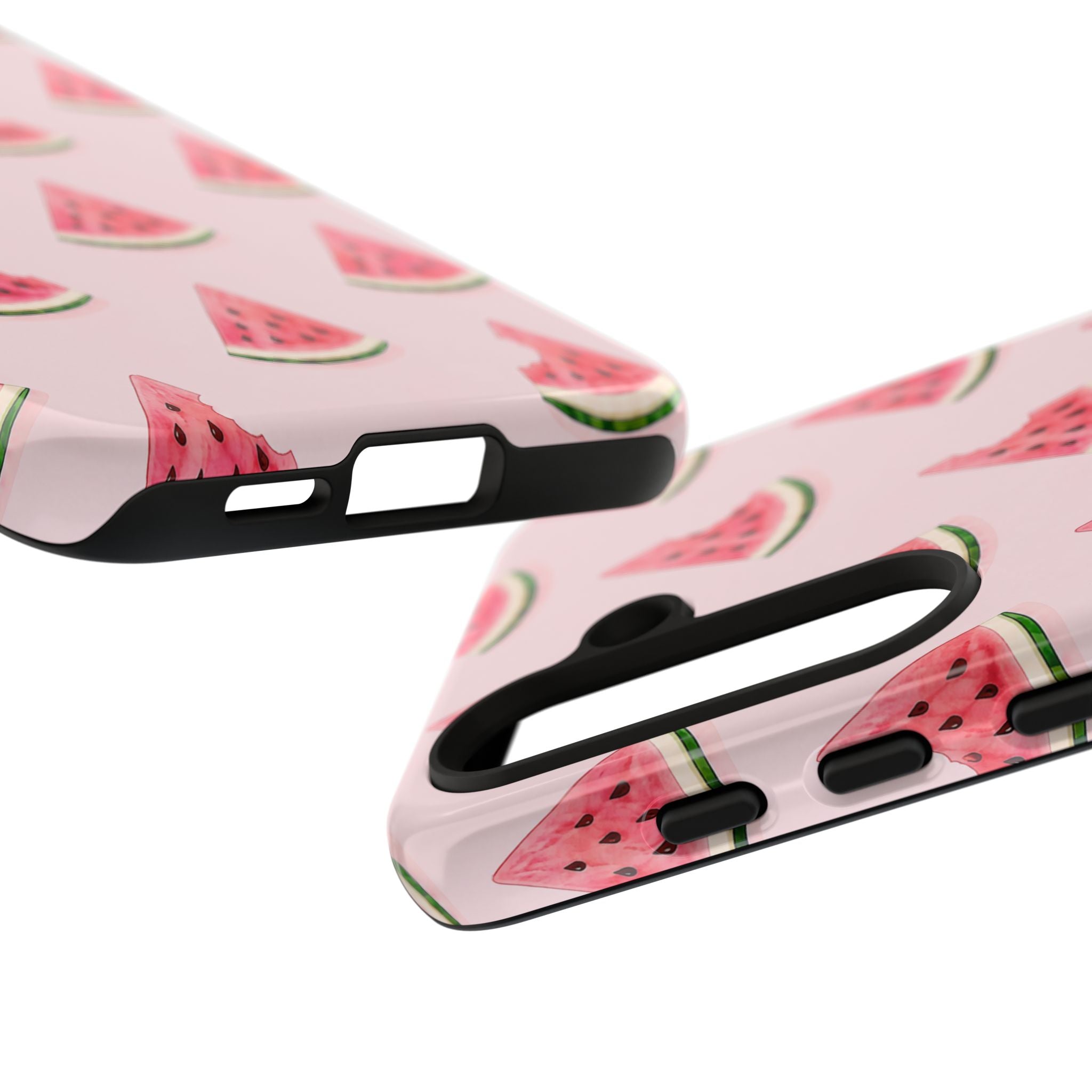 Watermelon Pattern Tough Phone Case — Pink Fruit Slice Protective Case