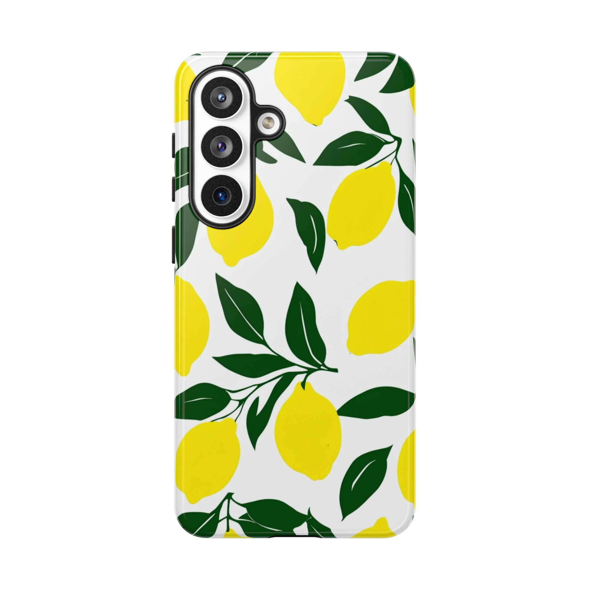 Lemon Pattern Tough Phone Case — Bright Citrus Protective Cover