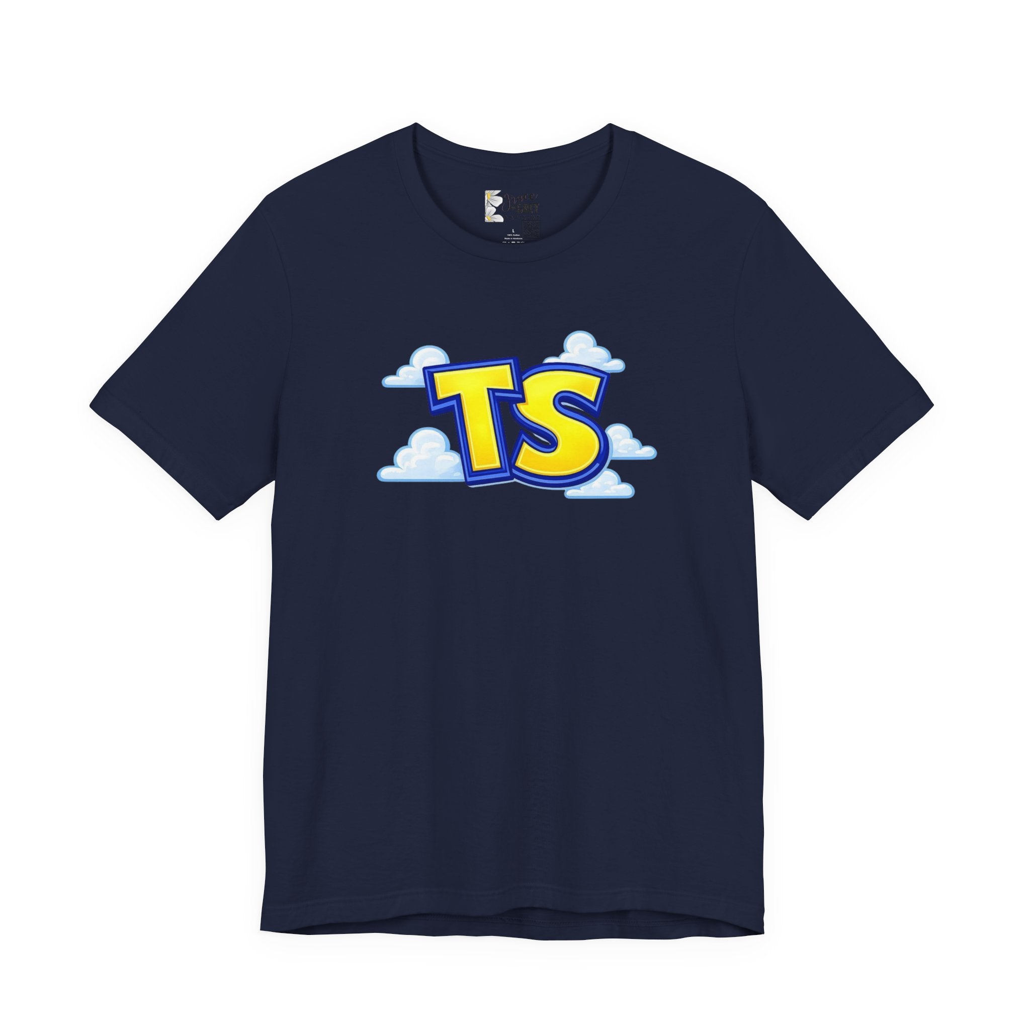TS Cloud Logo T-Shirt — Playful Retro Graphic Tee