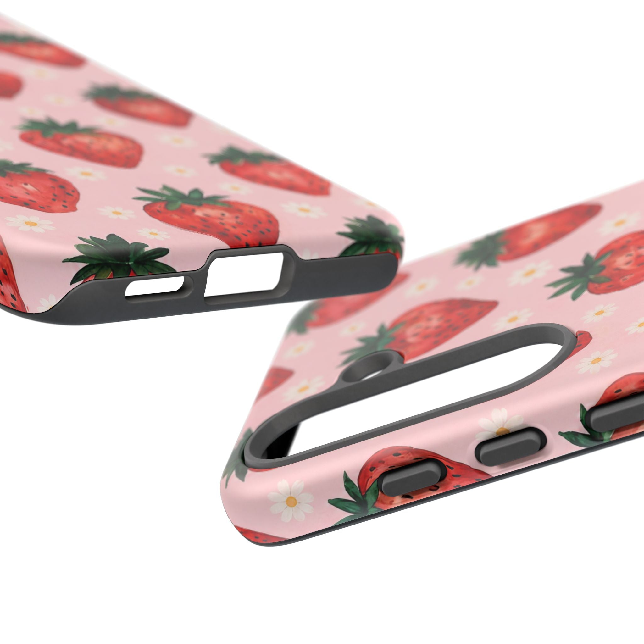 Strawberry Pattern Tough Case — Cute Pink Fruit Phone Case