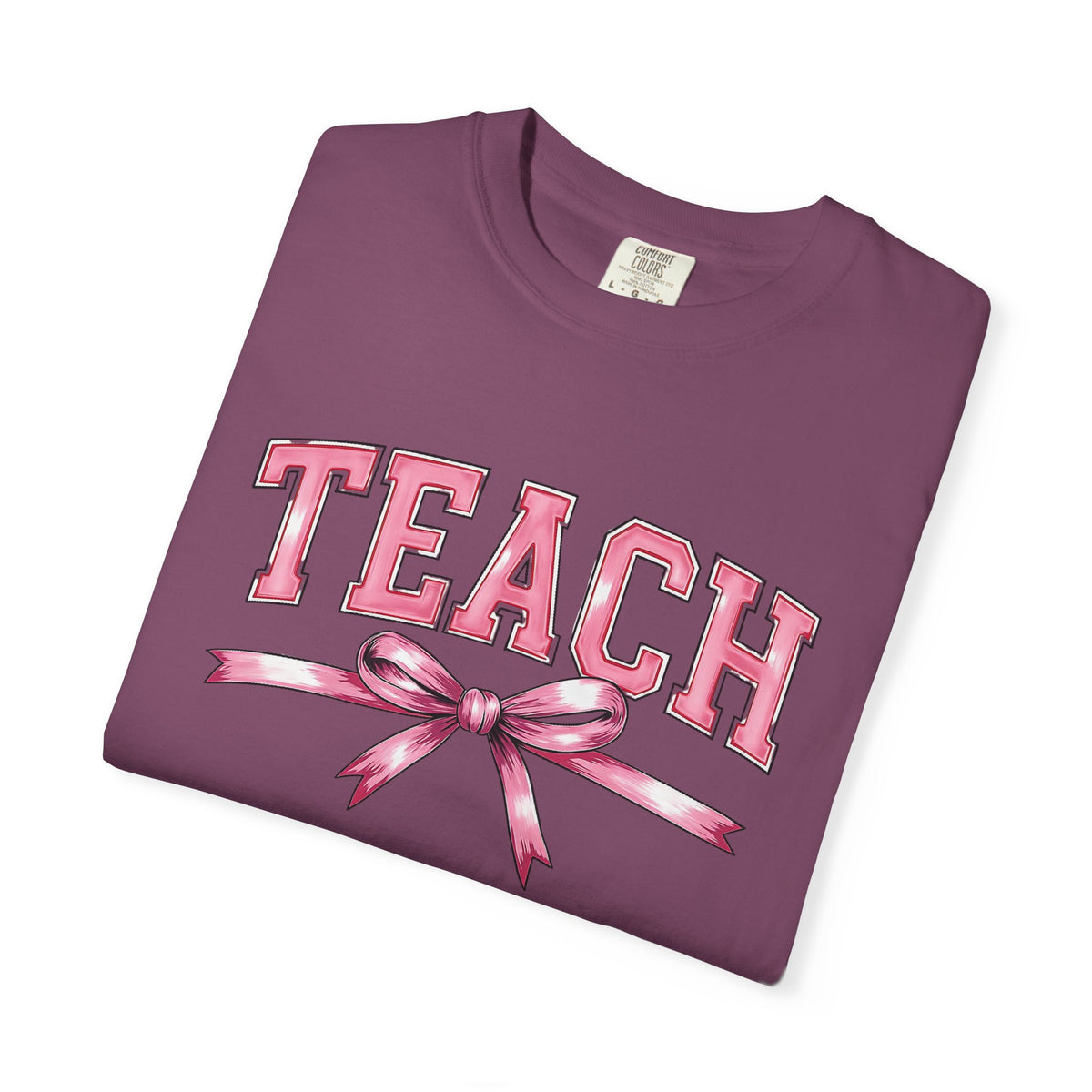Teach Pink Bow Teacher T-Shirt
