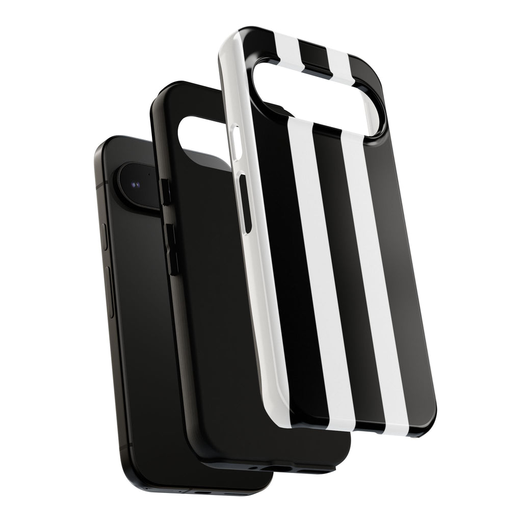 Black & White Vertical Stripe Phone Case — Tough Protective iPhone Cover