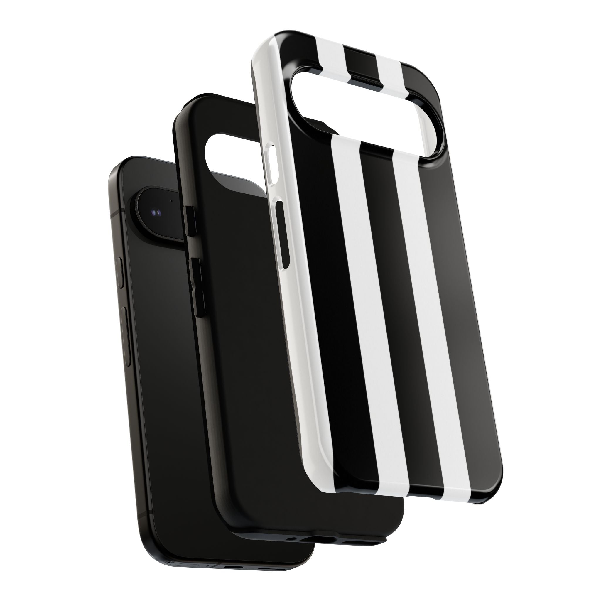 Black & White Vertical Stripe Phone Case — Tough Protective iPhone Cover