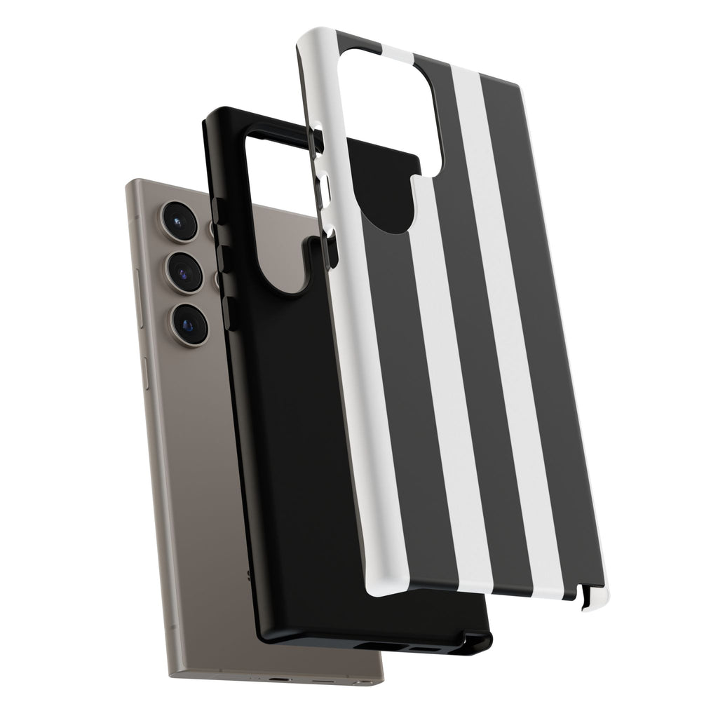Black & White Vertical Stripe Phone Case — Tough Protective iPhone Cover