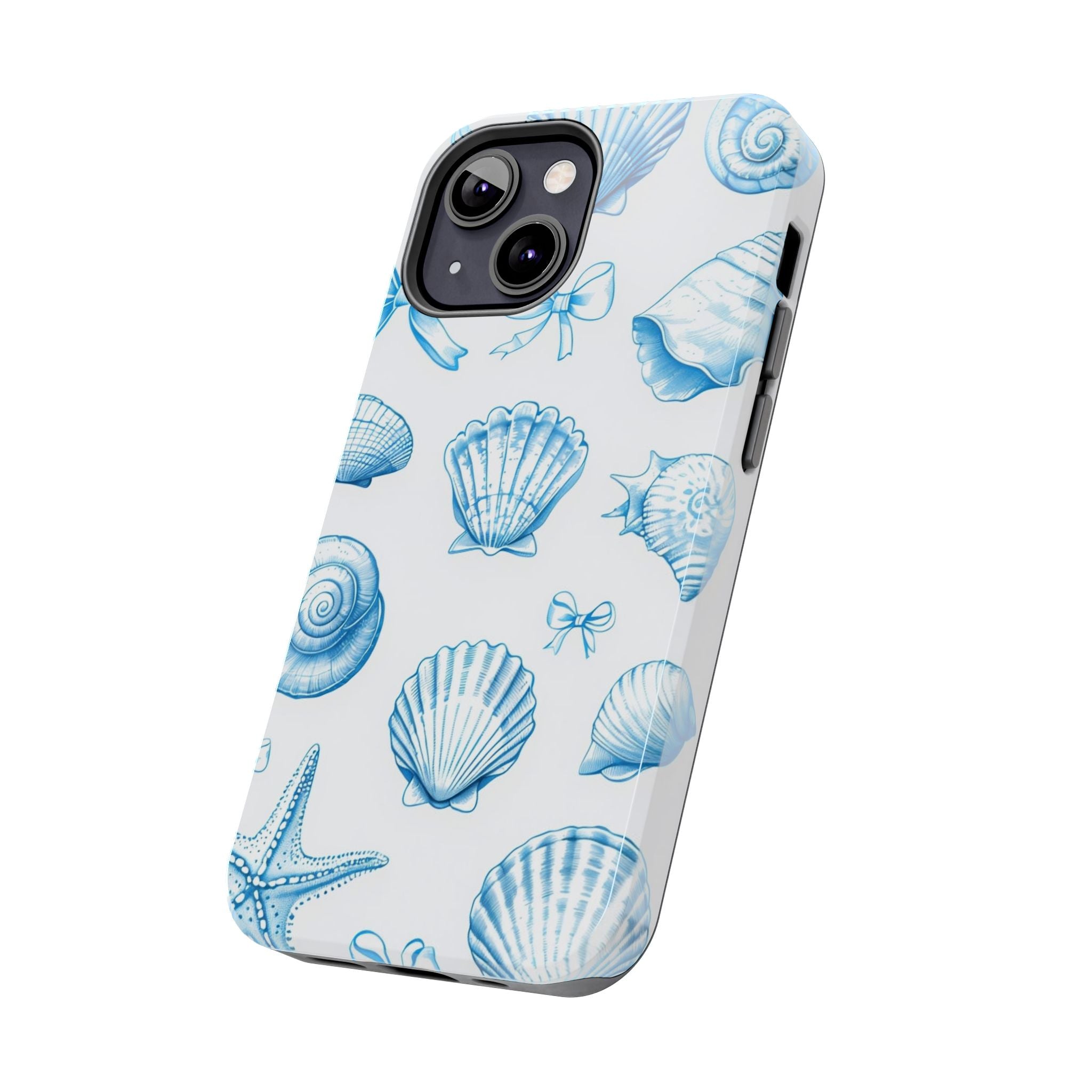 Seashell Blue Tough Phone Case – Coastal Shell Pattern Protective Cover