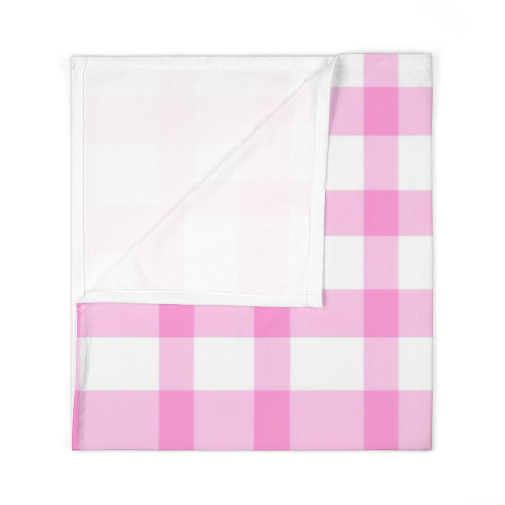 Pink Gingham Baby Swaddle Blanket