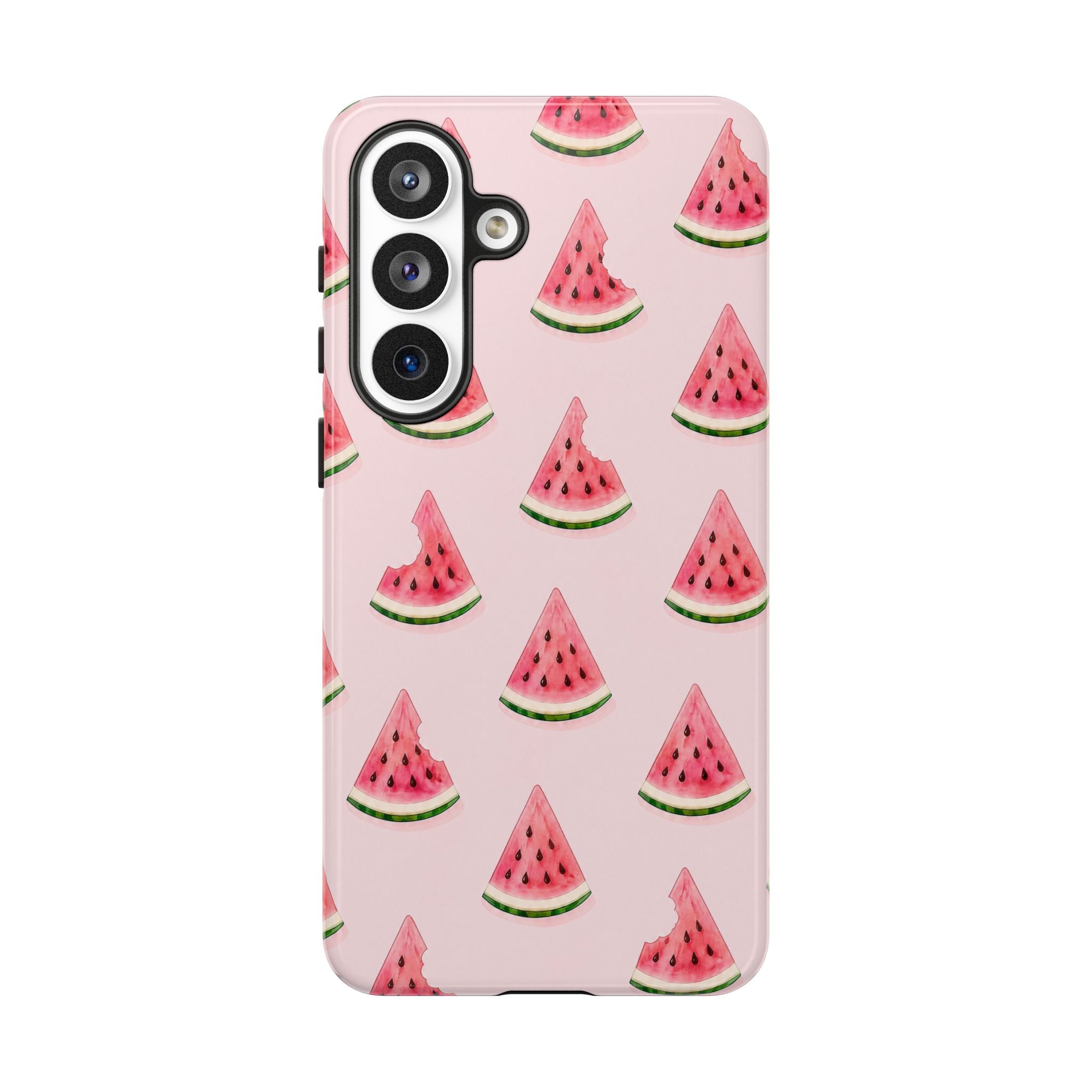 Watermelon Pattern Tough Phone Case — Pink Fruit Slice Protective Case