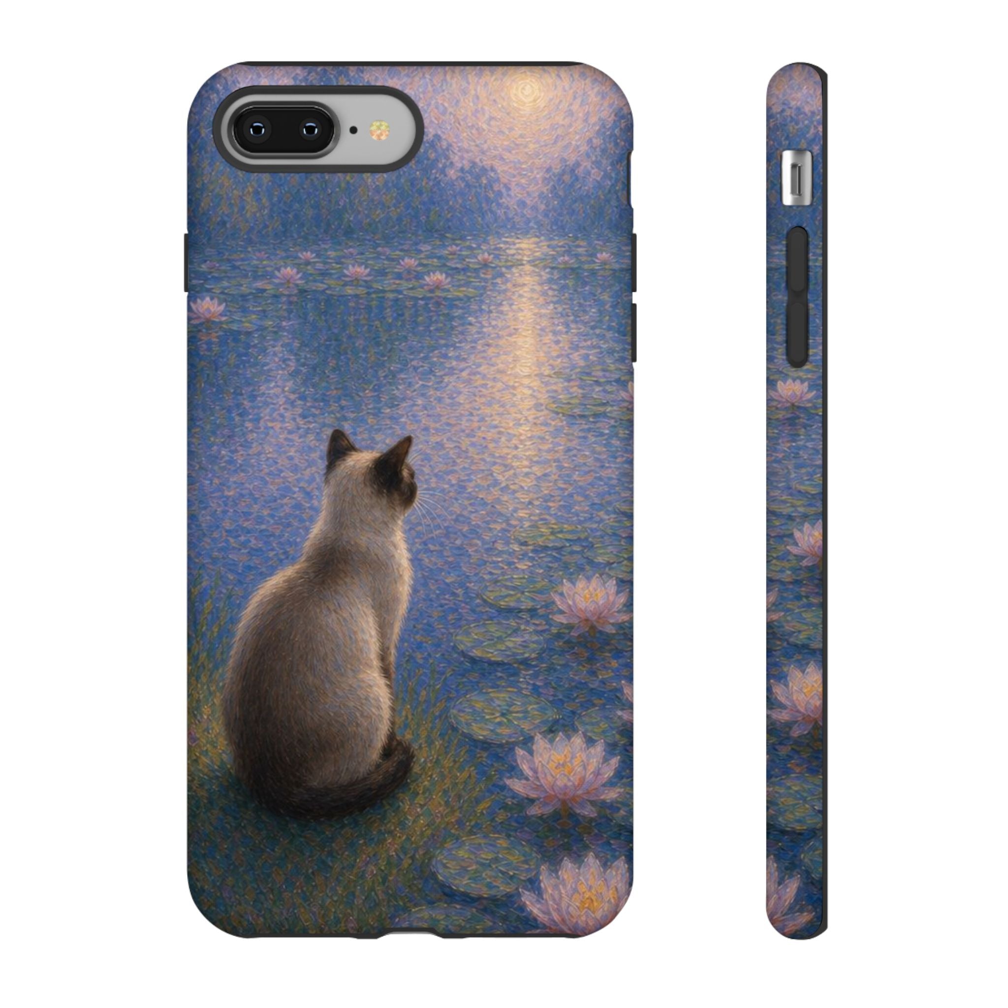Cat Moonlight Phone Case — Serene Siamese by Lily Pond