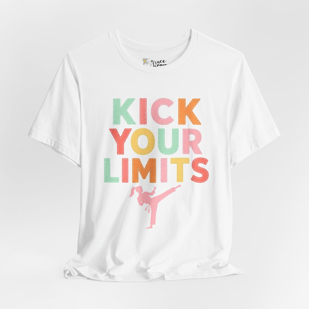 Kick Your Limits T-Shirt | Motivational Martial Arts Graphic Tee
