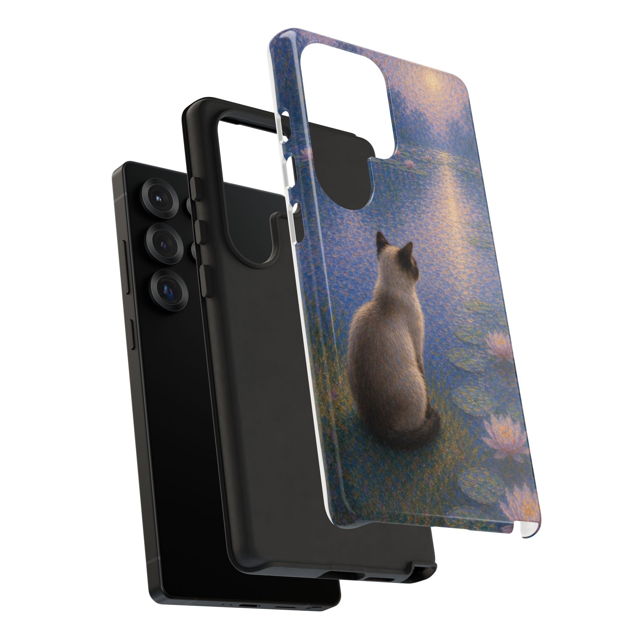 Cat Moonlight Phone Case — Serene Siamese by Lily Pond