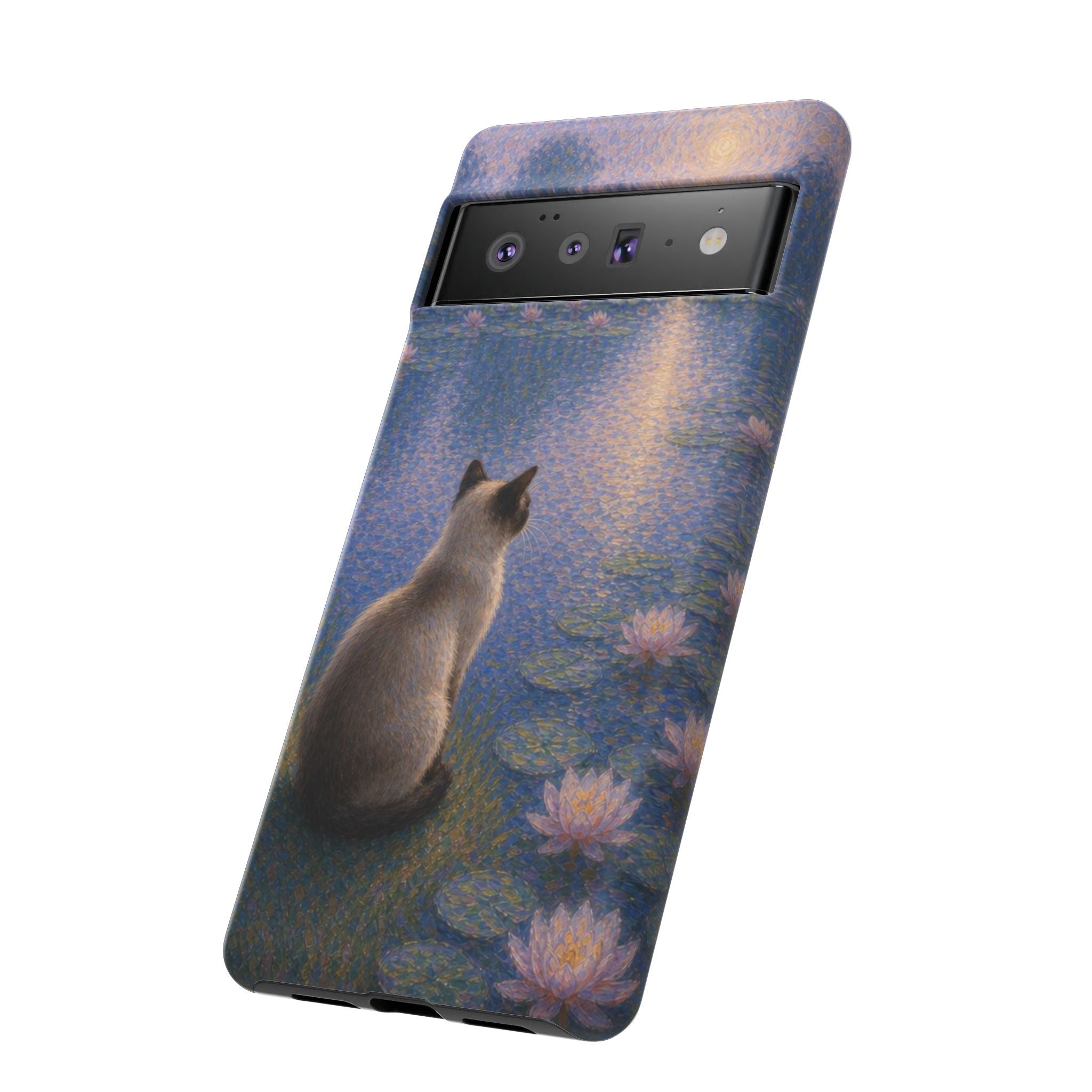 Cat Moonlight Phone Case — Serene Siamese by Lily Pond