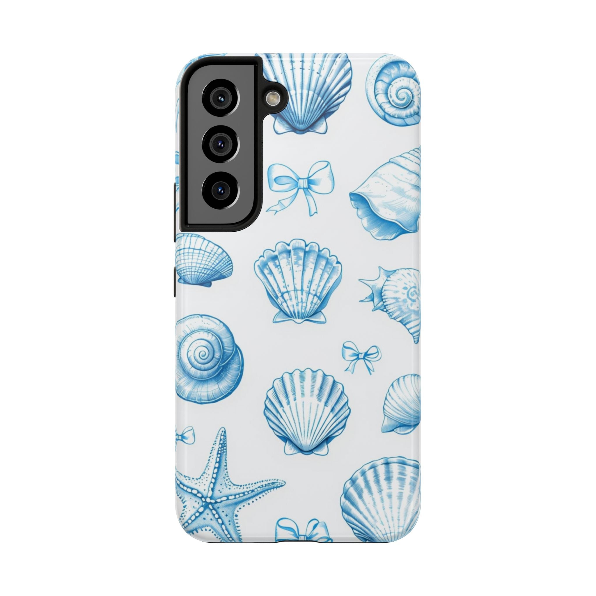 Seashell Blue Tough Phone Case – Coastal Shell Pattern Protective Cover