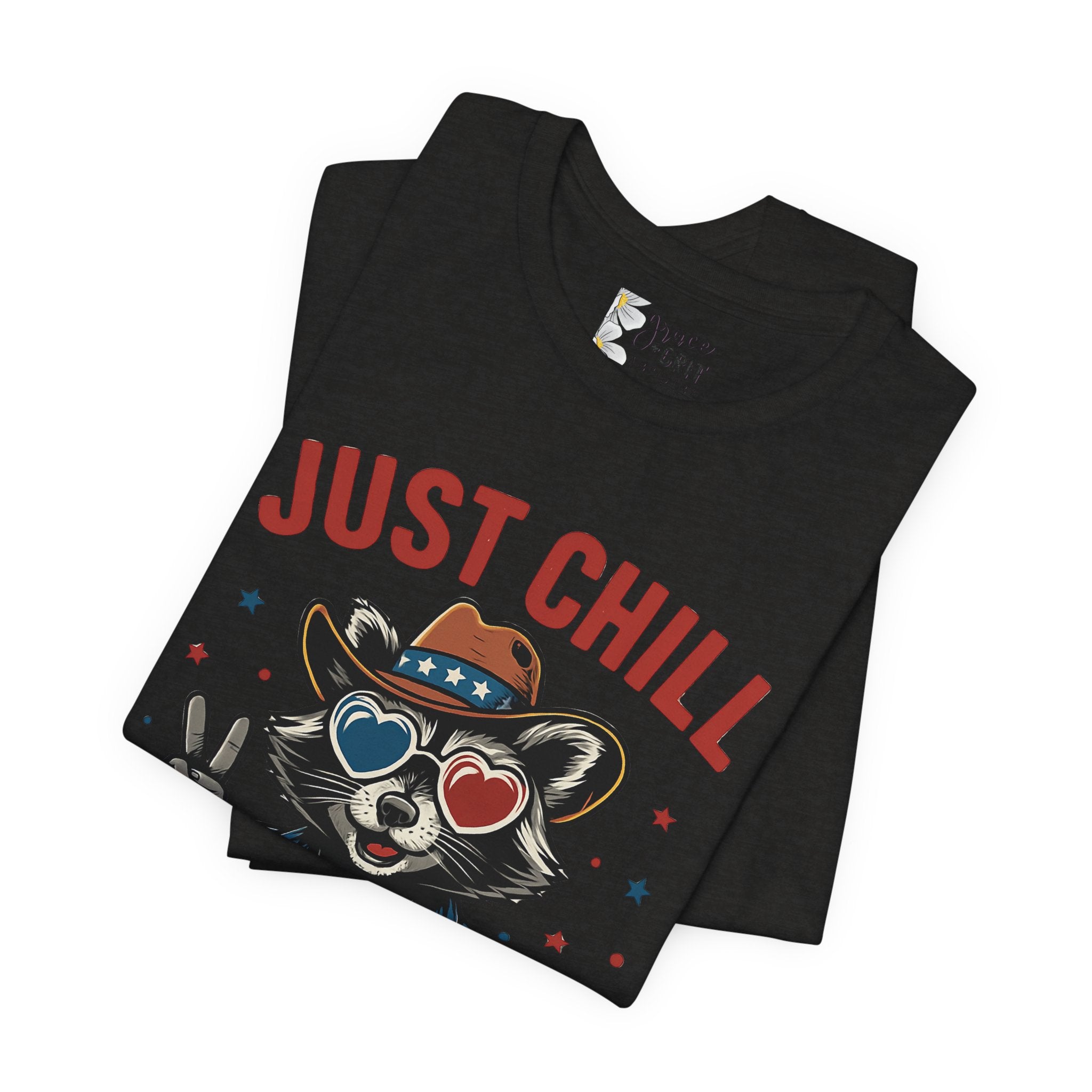 Just Chill The Fourth Out Tee — Patriotic Raccoon 4th of July T-Shirt