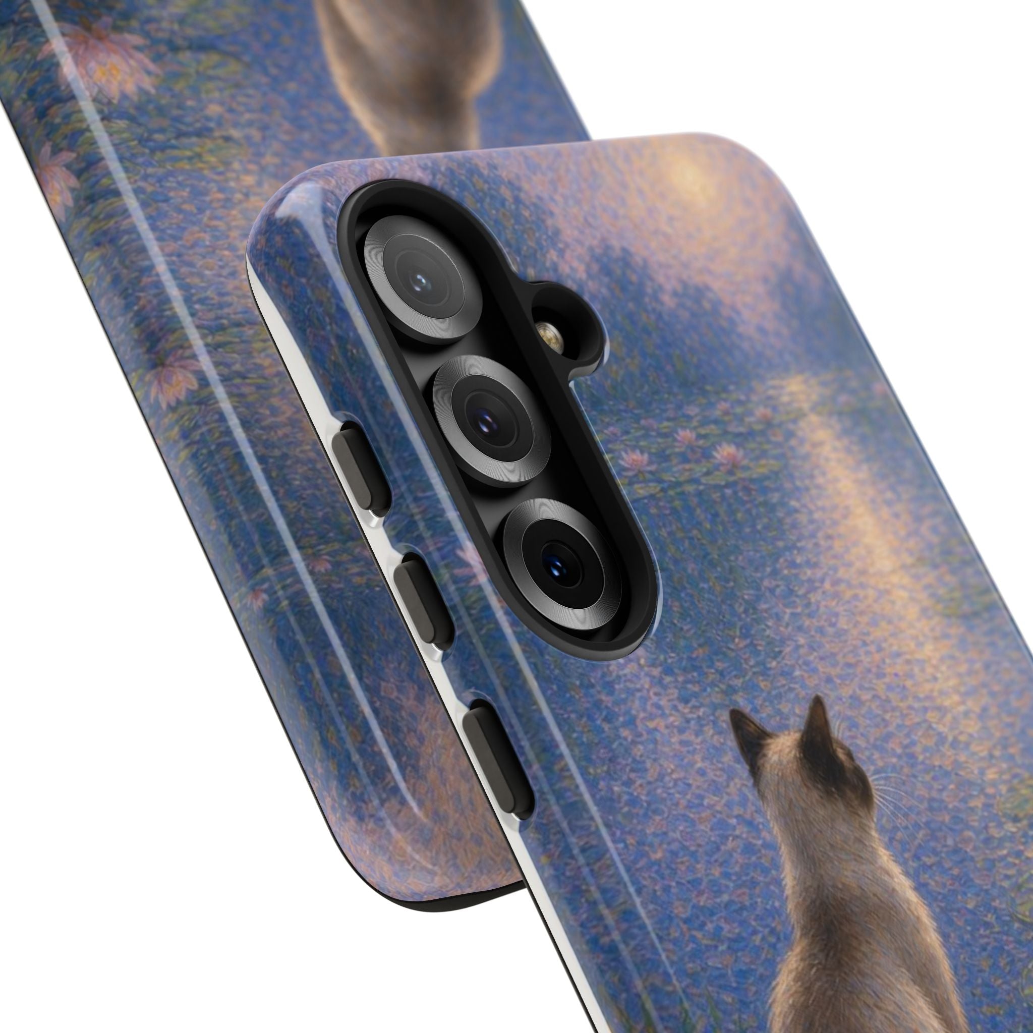 Cat Moonlight Phone Case — Serene Siamese by Lily Pond