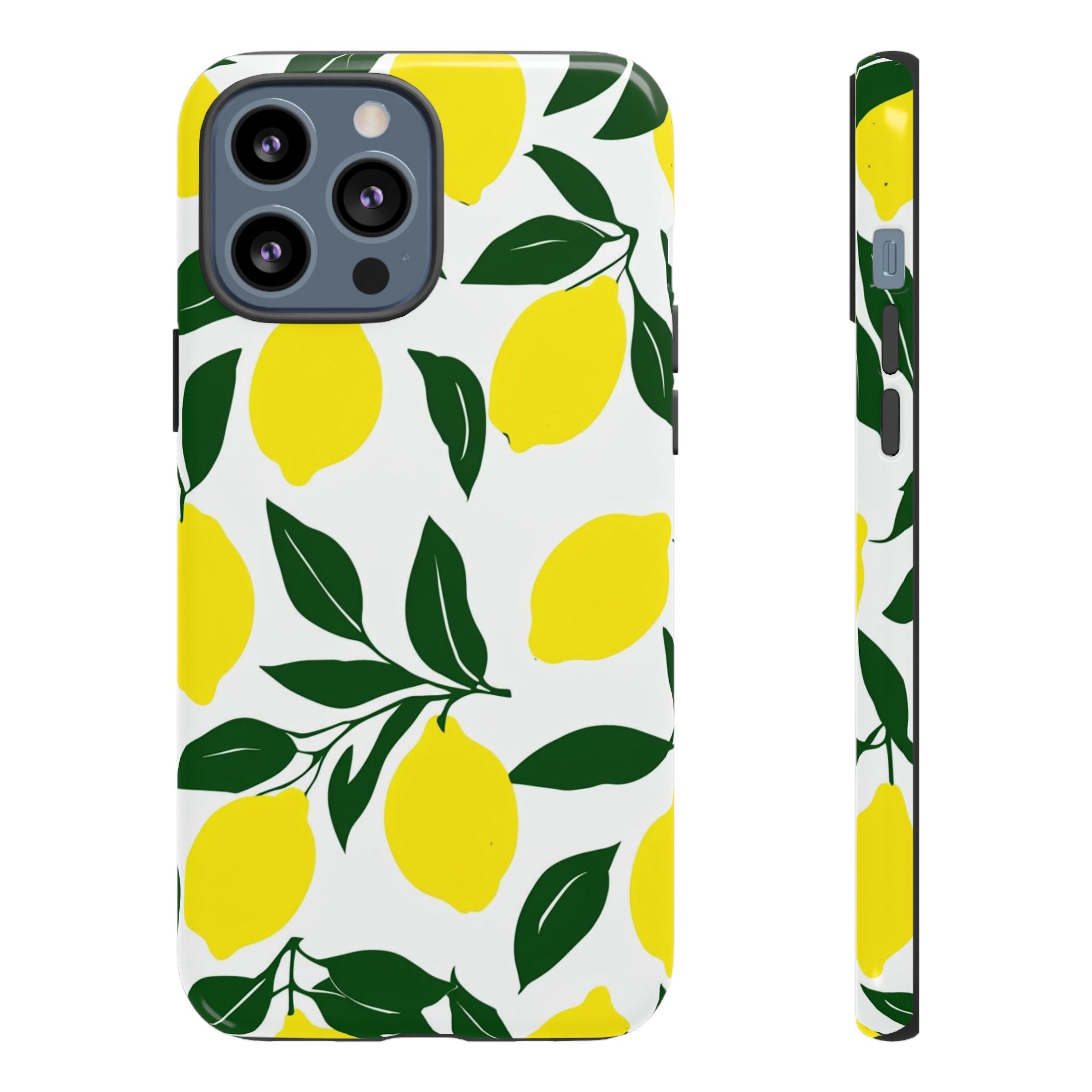 Lemon Pattern Tough Phone Case — Bright Citrus Protective Cover