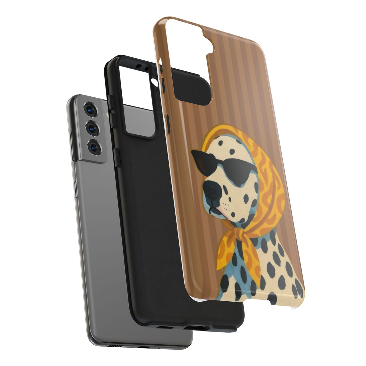 Dalmatian in Scarf Tough Phone Case — Retro Dog Print Protective Cover