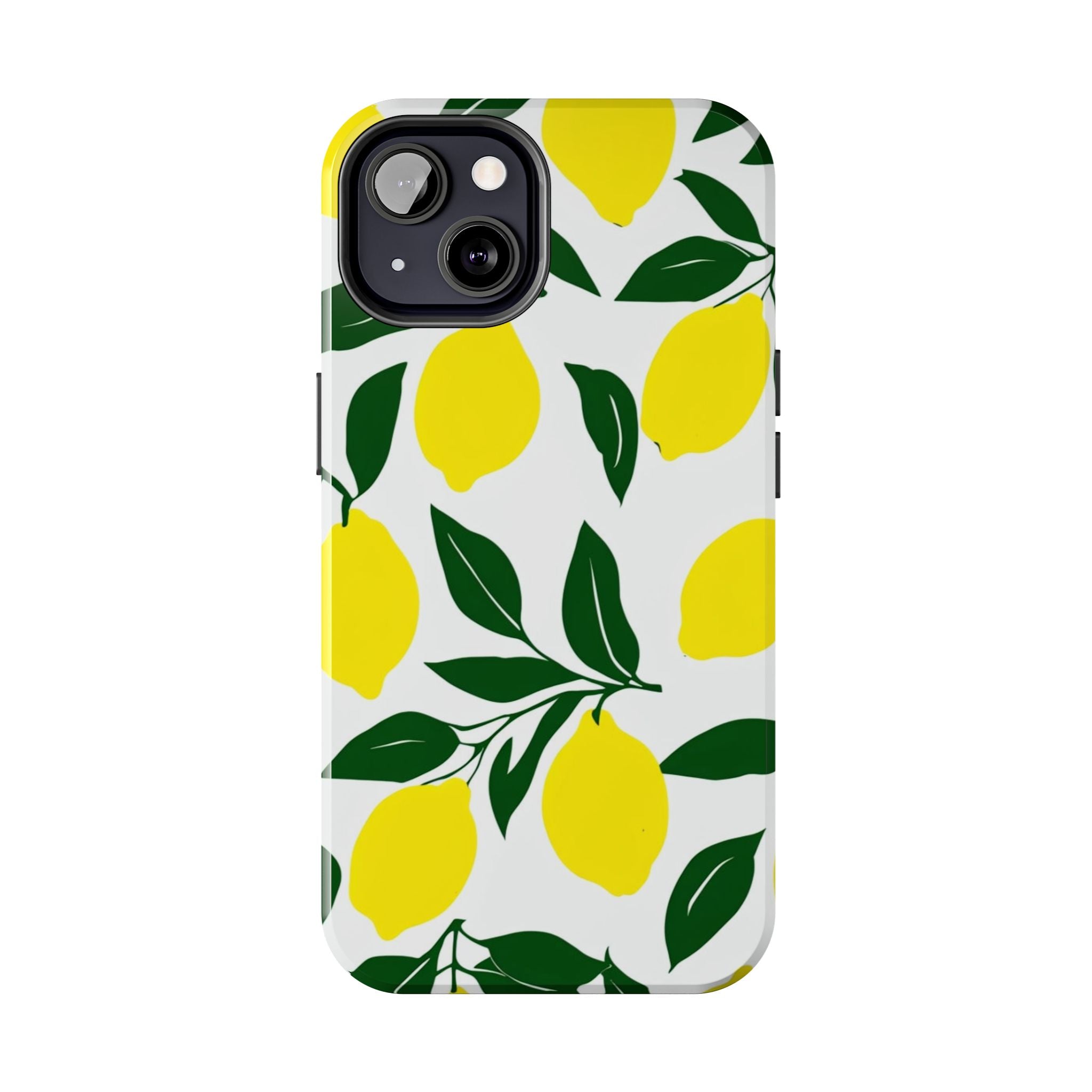 Lemon Pattern Tough Phone Case — Bright Citrus Protective Phone Cover