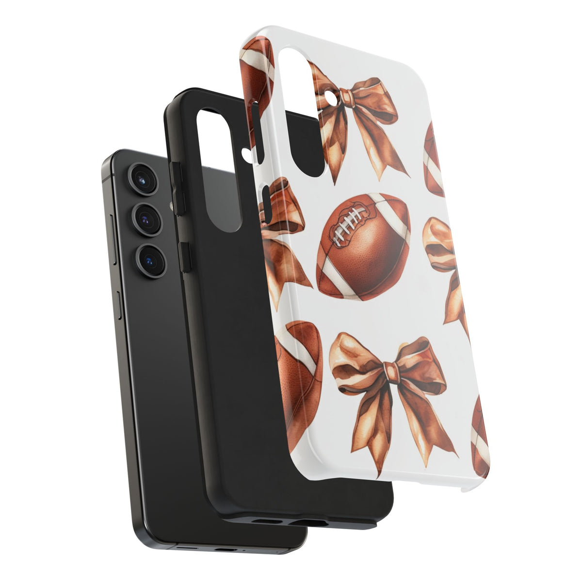 Tough Phone Case – Football & Bow Pattern