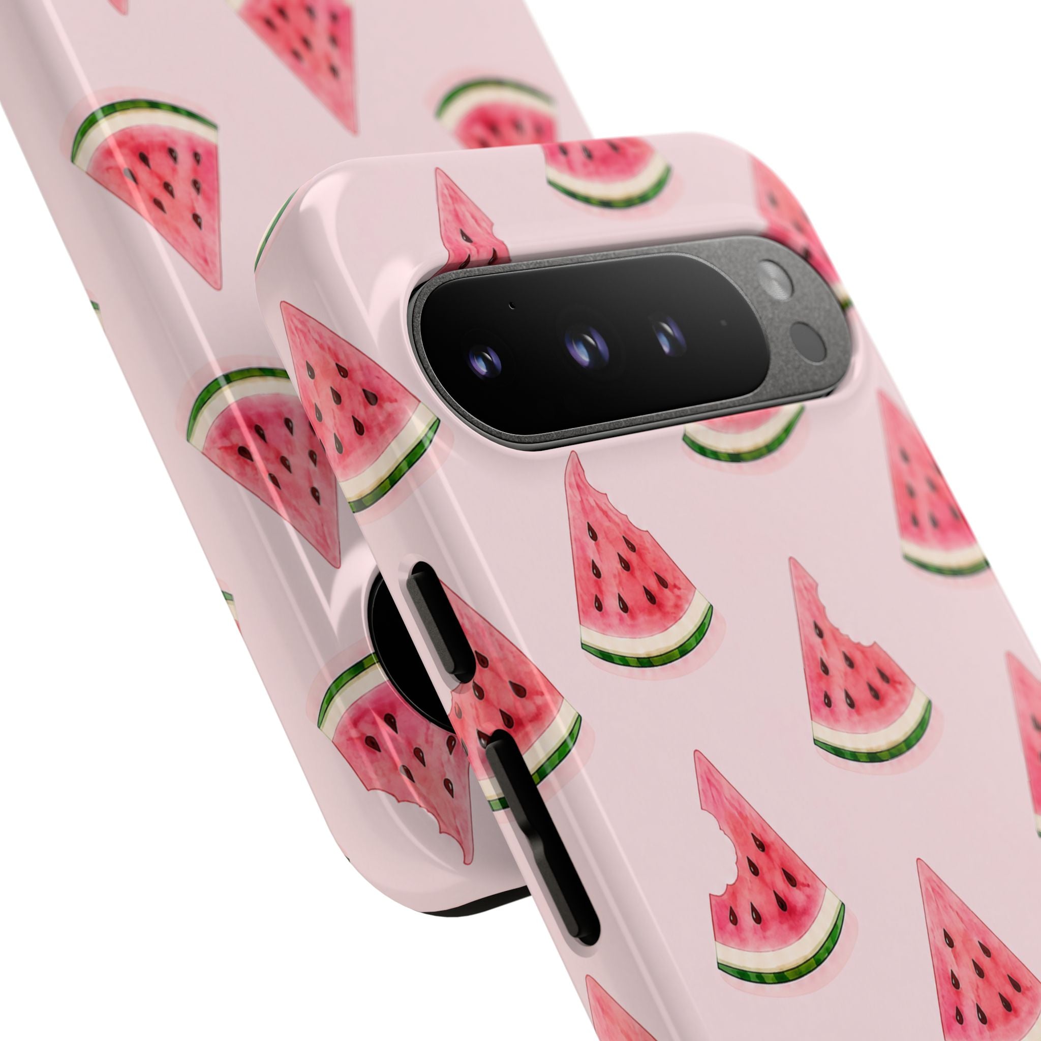 Watermelon Pattern Tough Phone Case — Pink Fruit Slice Protective Case